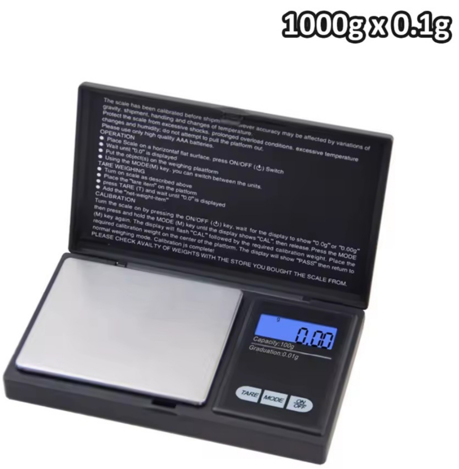 Báscula digital de precisión 1000g 0,01g portátil de bolsillo