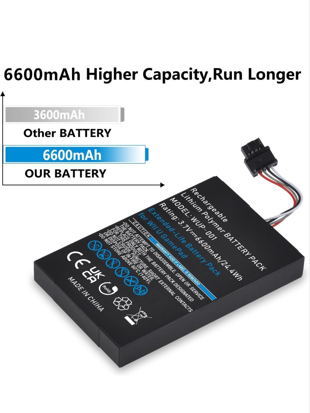 Batería Wii U Gamepad WUP-001 6600mAh Alta Capacidad + Destornillador