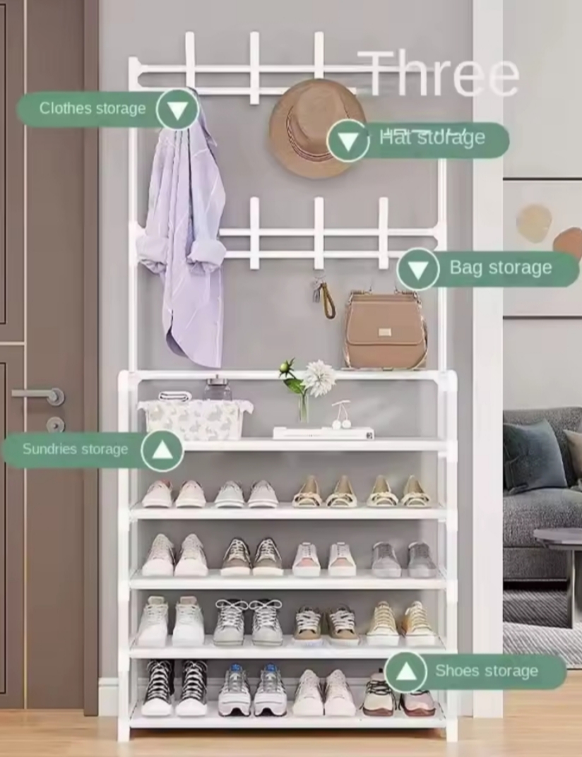 Zapatero 5 Niveles con Ganchos – Blanco