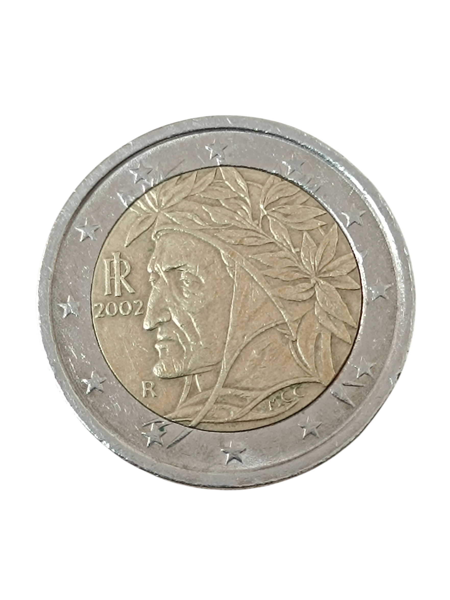 Moneda 2€ Italia 2002 Dante Alighieri Rara