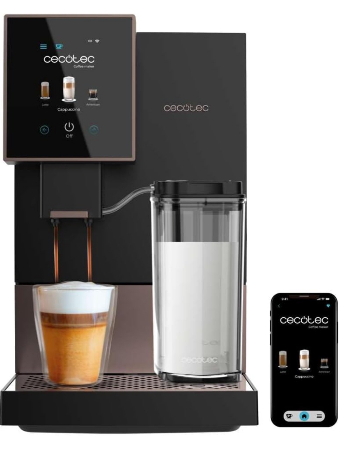 Cafetera Cecotec Cremmaet Compactccino Connected Black Rose