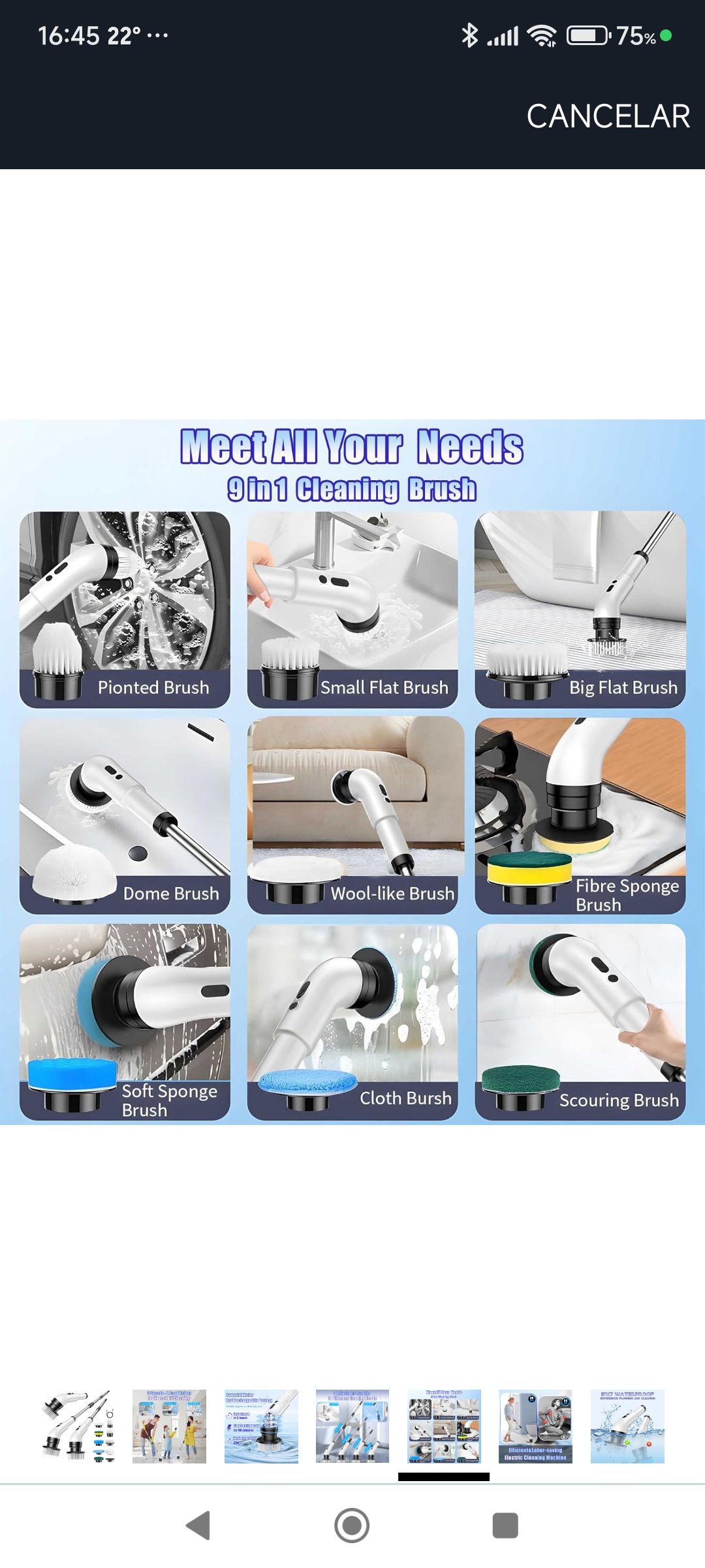 Cepillo eléctrico 9 en 1 – limpieza profunda