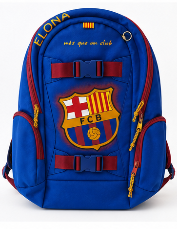 Mochila Deportiva Oficial F.C. Barcelona "Més que un club" Azul 40×51 cm con Cremalleras