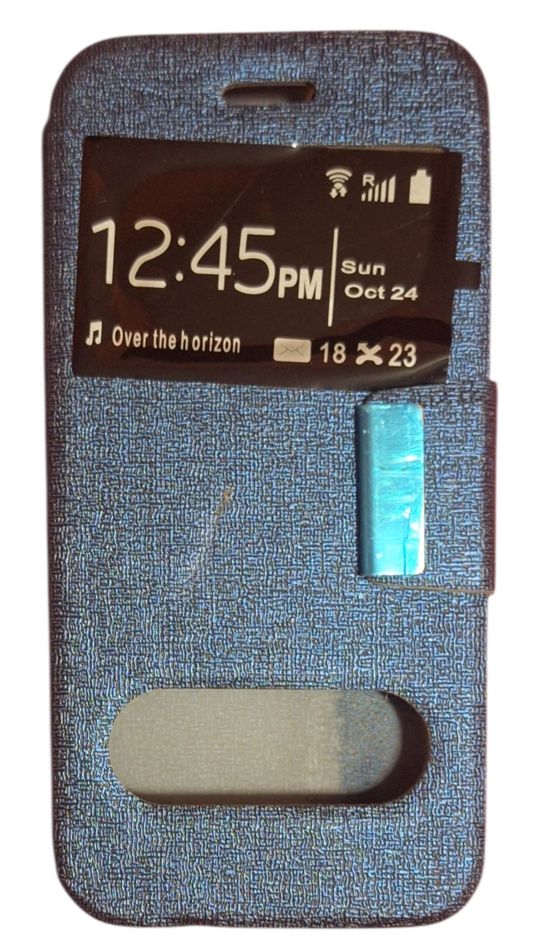 Funda flip cover con ventana azul para iPhone 6