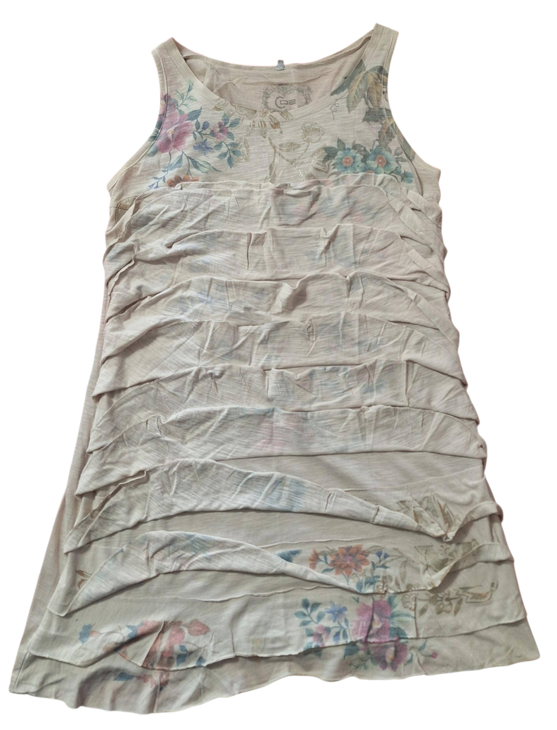 Blusa de Tirantes Mujer Floral con Capas