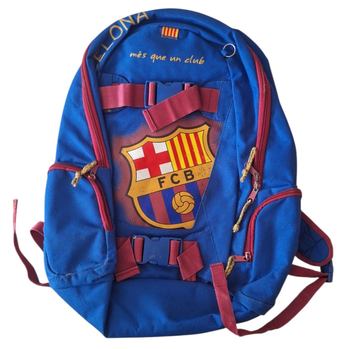 Mochila deportiva oficial F.C. Barcelona “Més que un club” — azul 40 × 51 cm