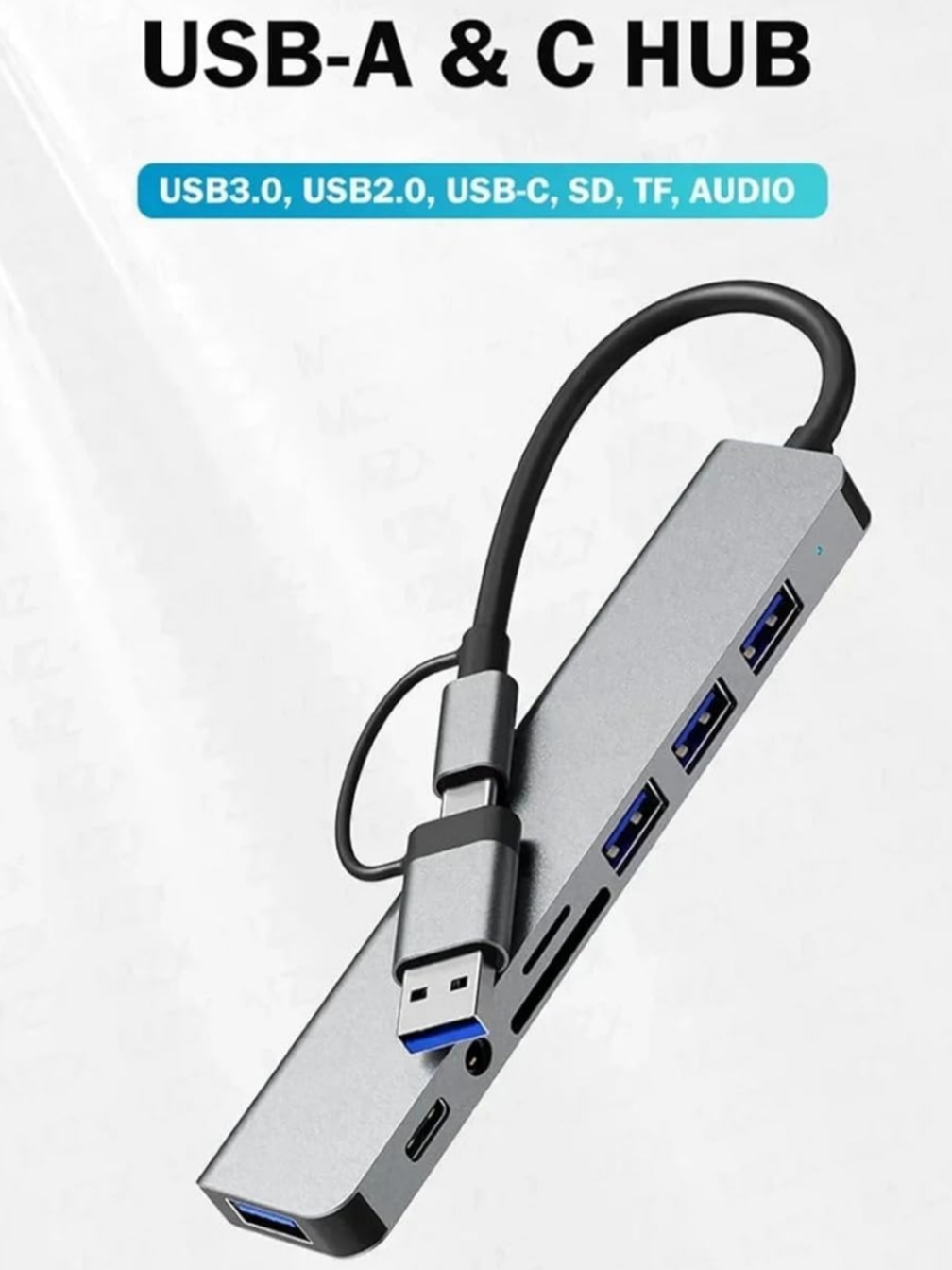 Hub USB-C 8-en-1 HDMI 4K, Ethernet, USB 3.0, SD/TF, PD 100W, Aluminio Premium – Compatible con MacBook, iPad, Windows, PS5, Xbox, Nintendo Switch