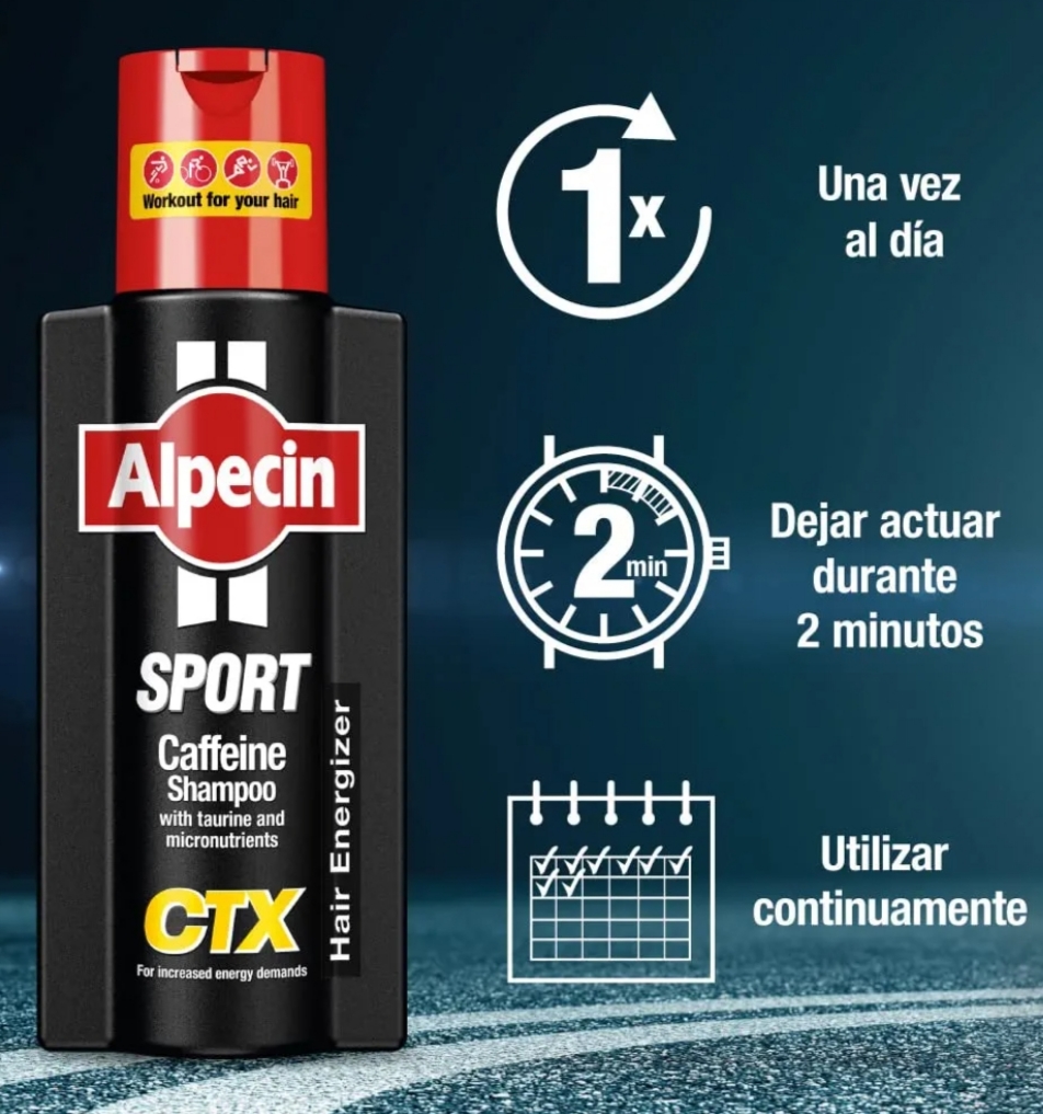 Alpecin Sport Caffeine Shampoo CTX — Energía para cabello fuerte