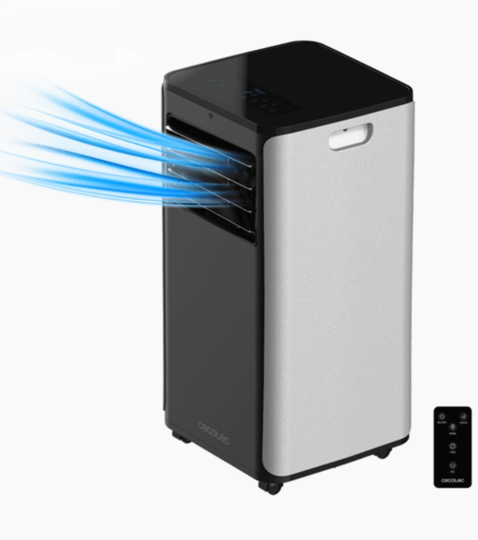 Aire acondicionado portátil Cecotec ForceClima 9050: 3 funciones en 1, 9000 BTU, mando a distancia, temporizador digital.