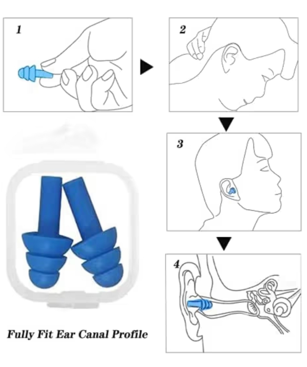 Tapones Oídos Silicona Reutilizables 5 Pares Antiruido Impermeables Dormir Natación