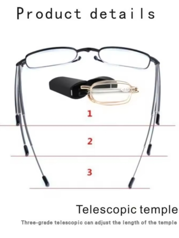 Gafas de Lectura Plegables Metal +4.00 Antiluz Azul Compactas