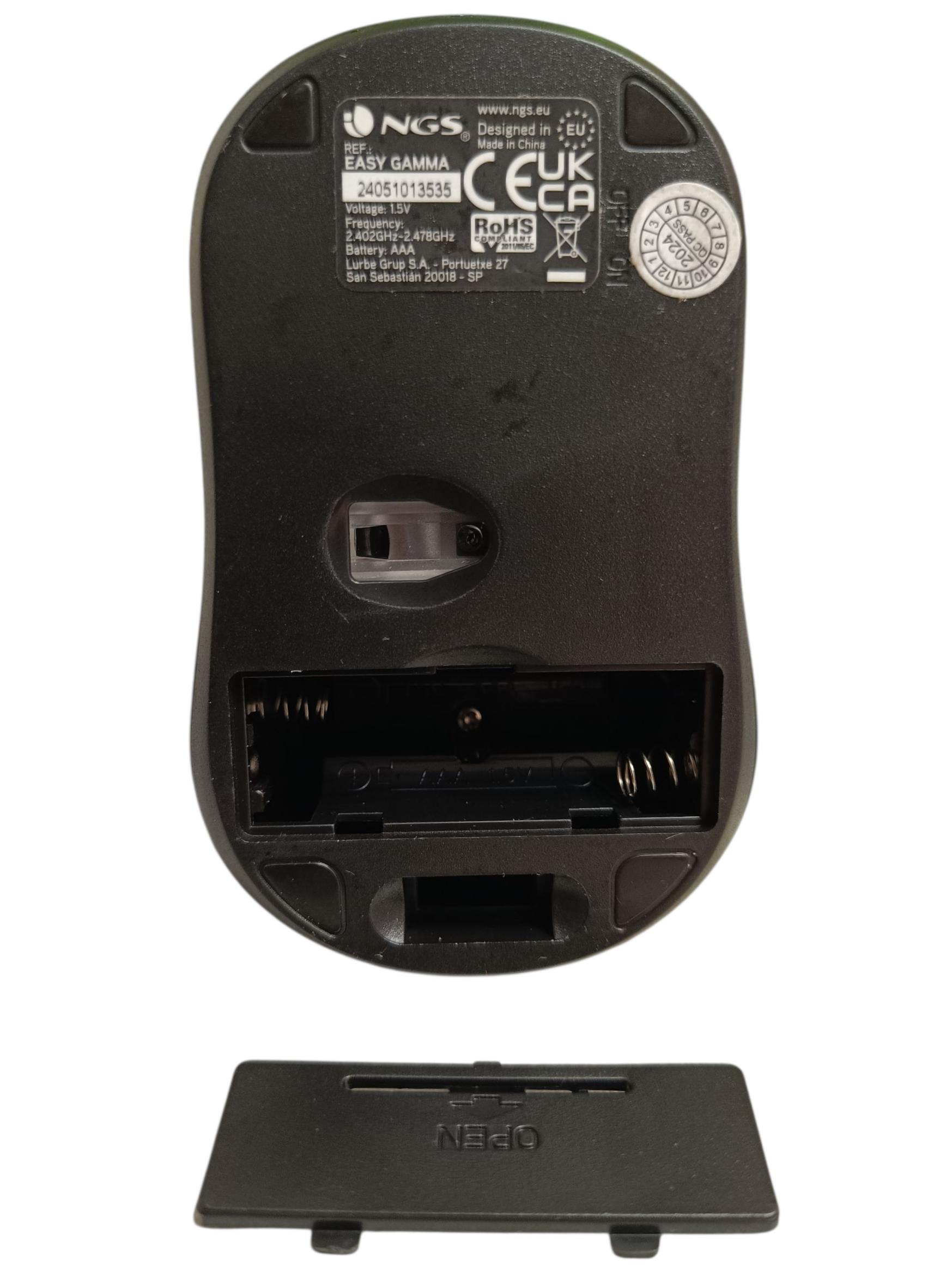 NGS Easy Gamma — Ratón óptico inalámbrico 1200 DPI (USB).