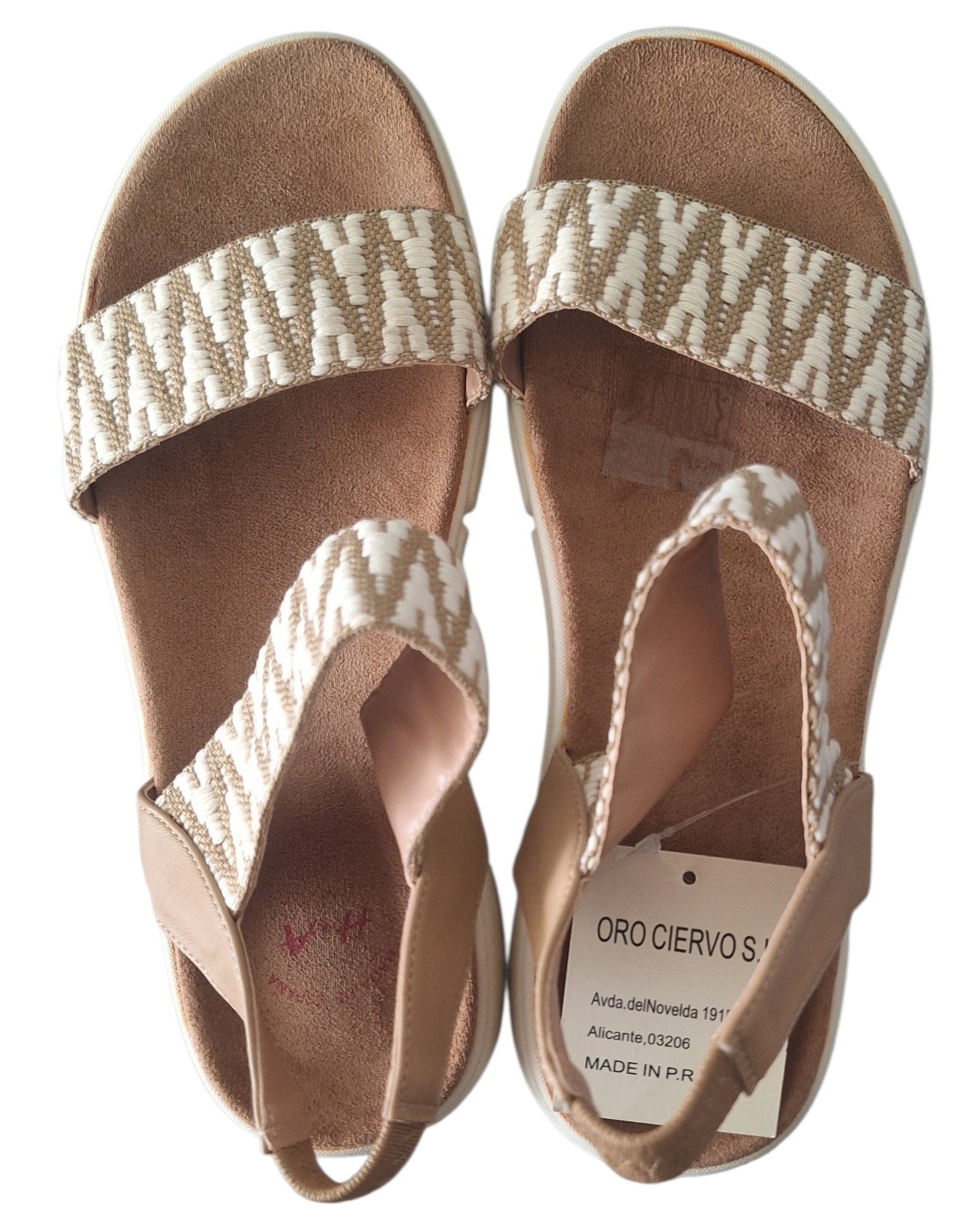 Sandalias Mujer Oro Ciervo Beige Talla 38