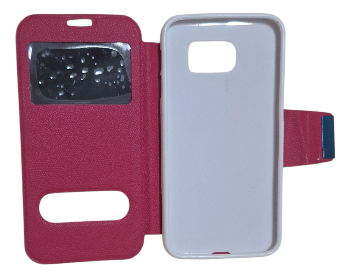 Funda flip cover rosa para Samsung Galaxy S6