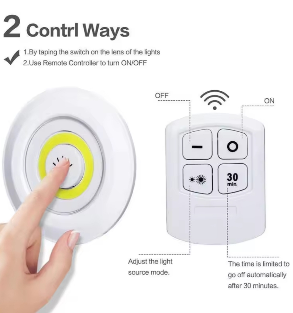 Luz LED Regulable con Mando para Armarios y Cocina 3W