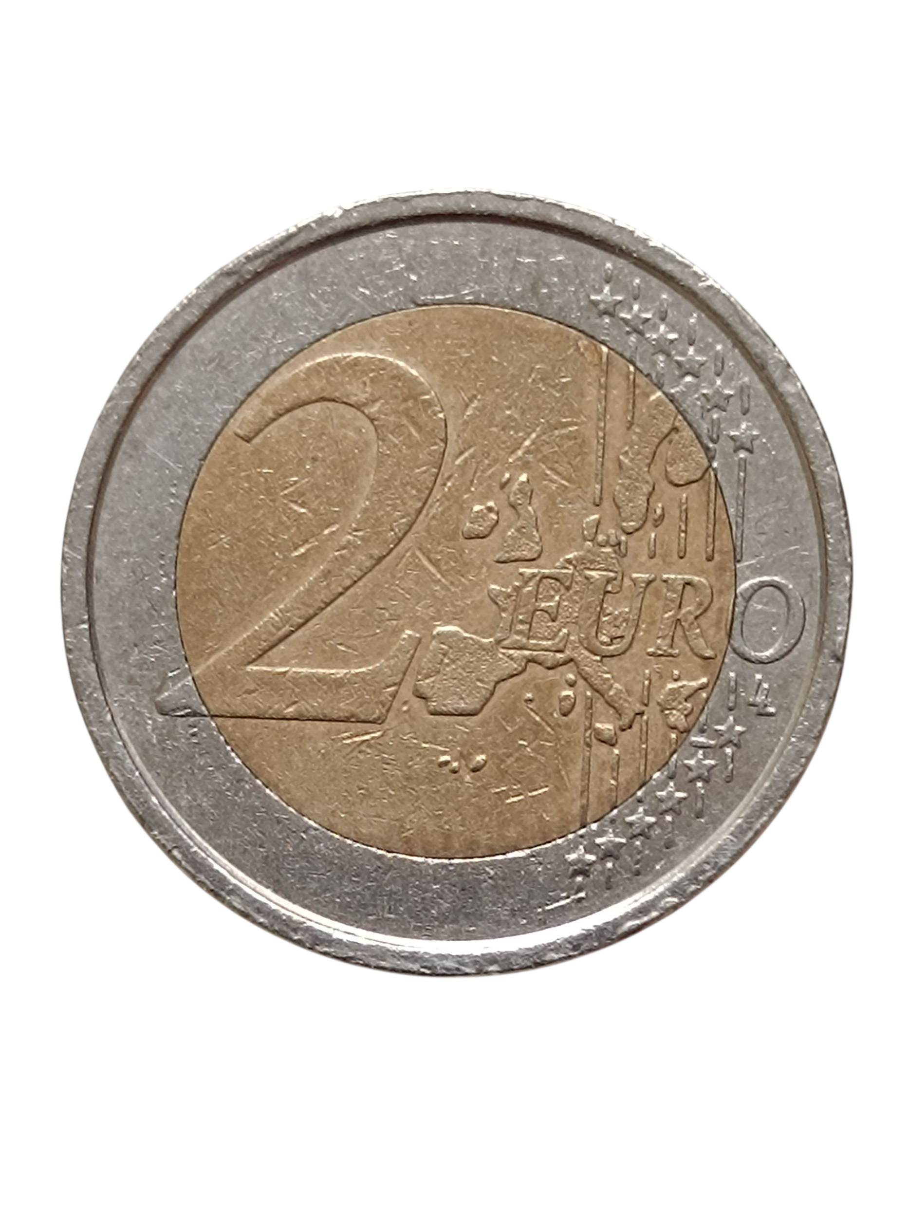 Moneda 2 € Italia Dante – Error de acuñación leve, pieza única para coleccionistas