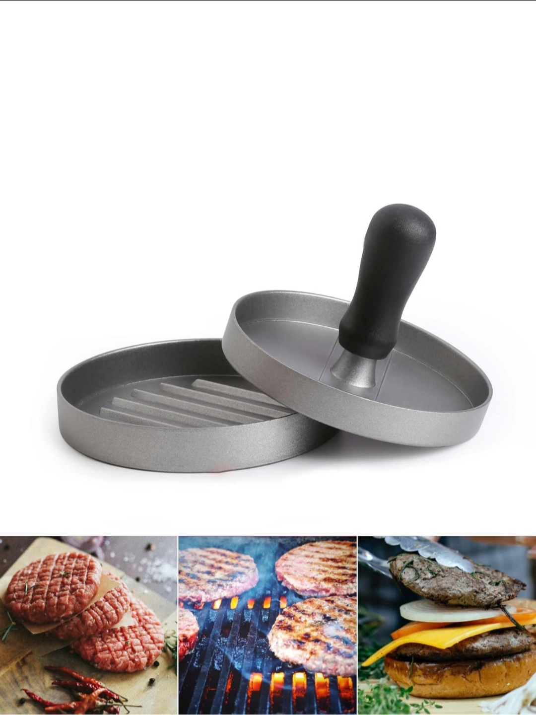 Prensa para hamburguesas 11,9 cm — Cocina perfecta y antiadherente