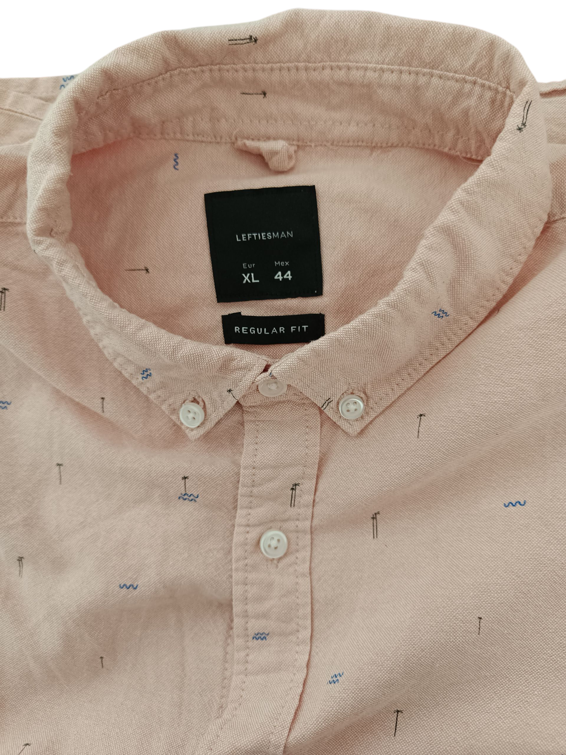 Camisa LEFTIES rosa 100% algodón — XL cómoda y fresca