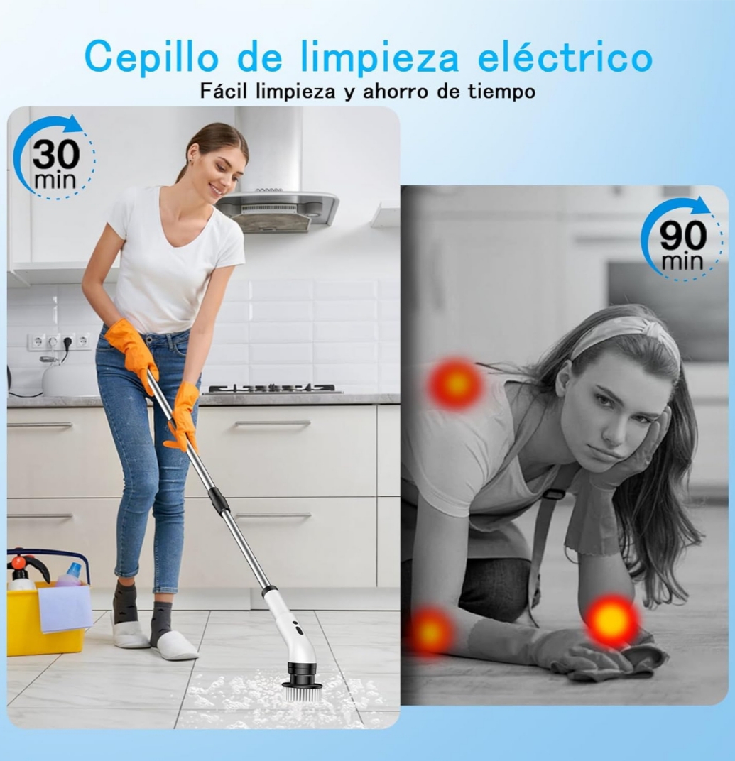 Cepillo Eléctrico 9 en 1 – Limpieza Profunda con 9 Cabezales