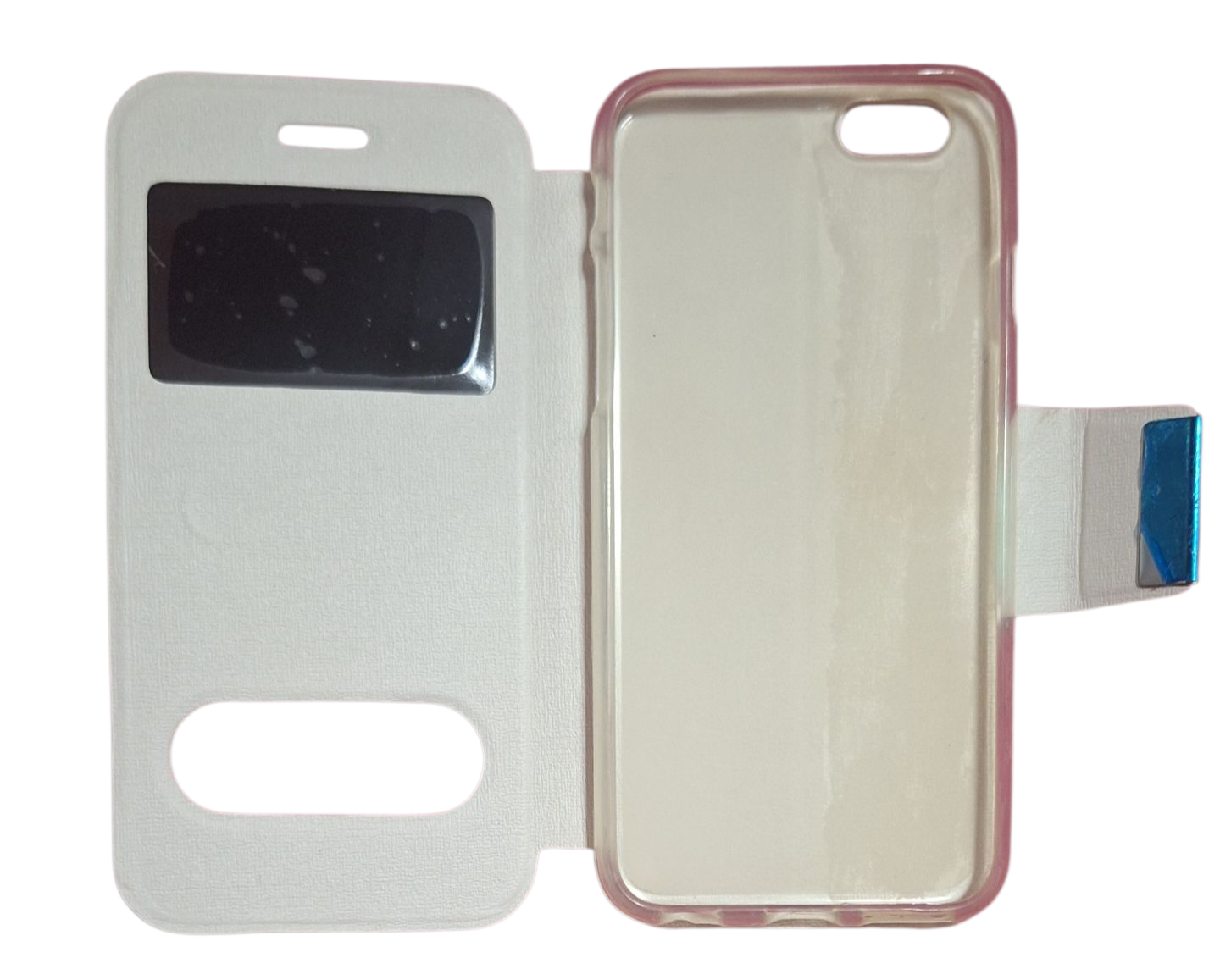 Funda flip cover con ventana blanca para iPhone 6