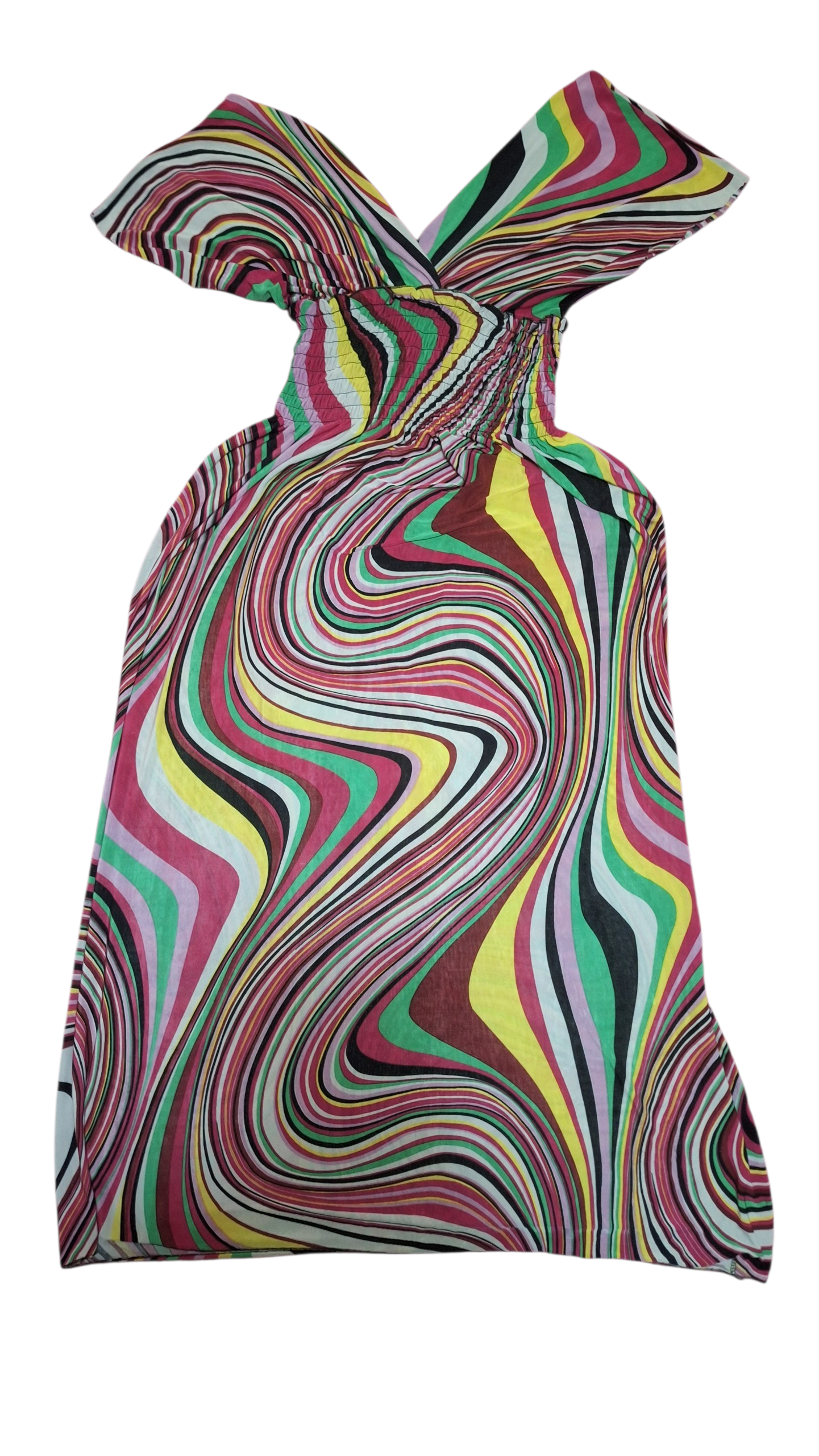 Vestido Strapless Psicodélico Multicolor