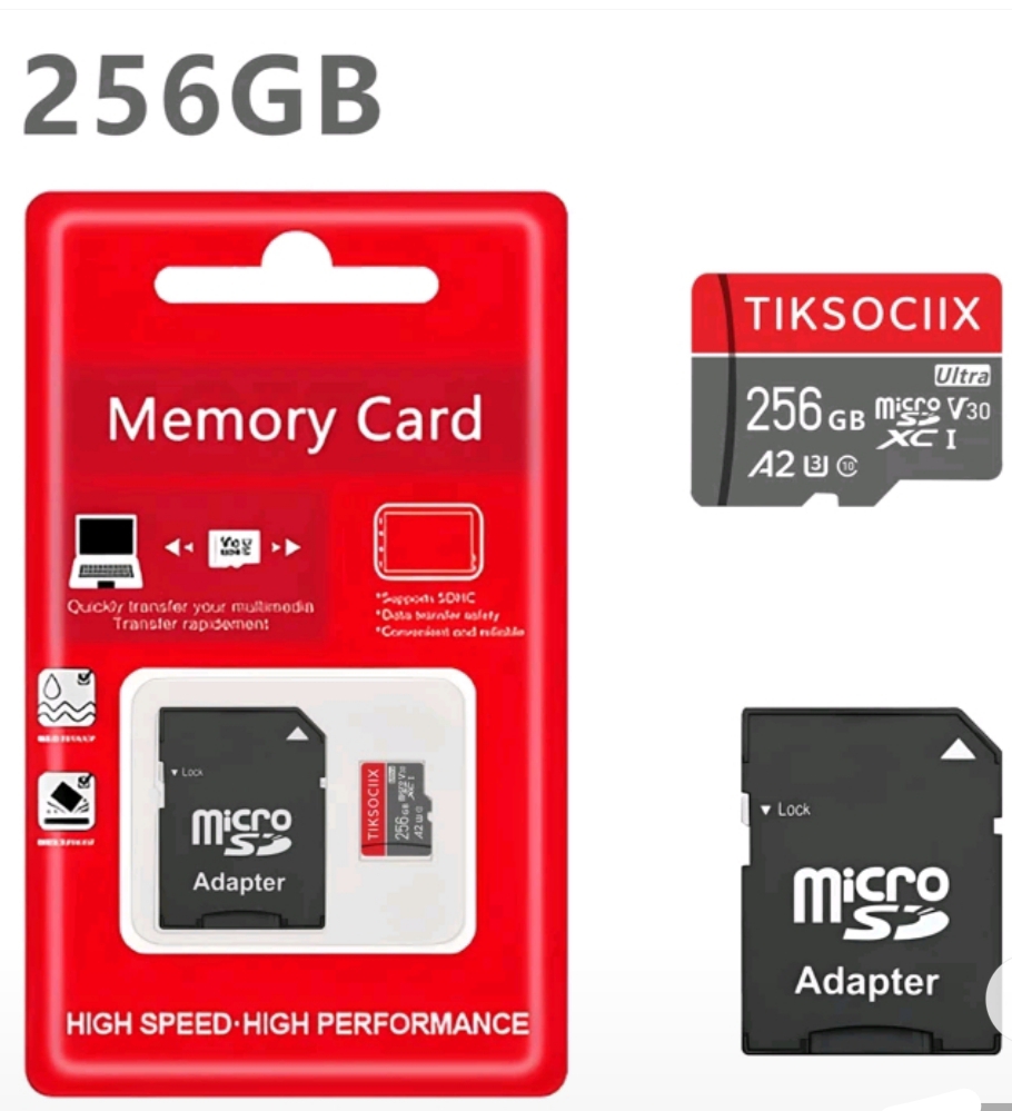Tarjeta MicroSD 256GB V30 U3 — Alto Rendimiento, con Adaptador