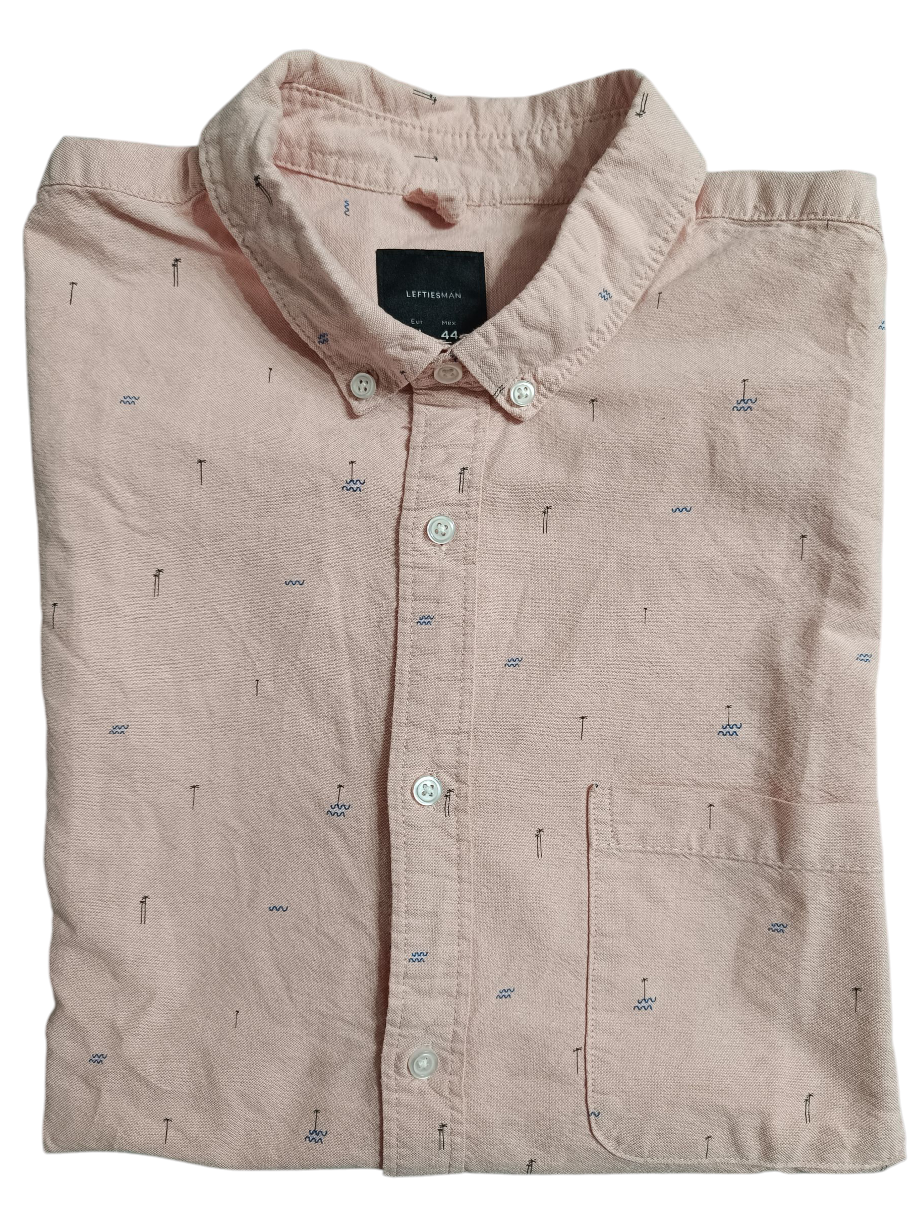 Camisa LEFTIES rosa 100% algodón — XL cómoda y fresca