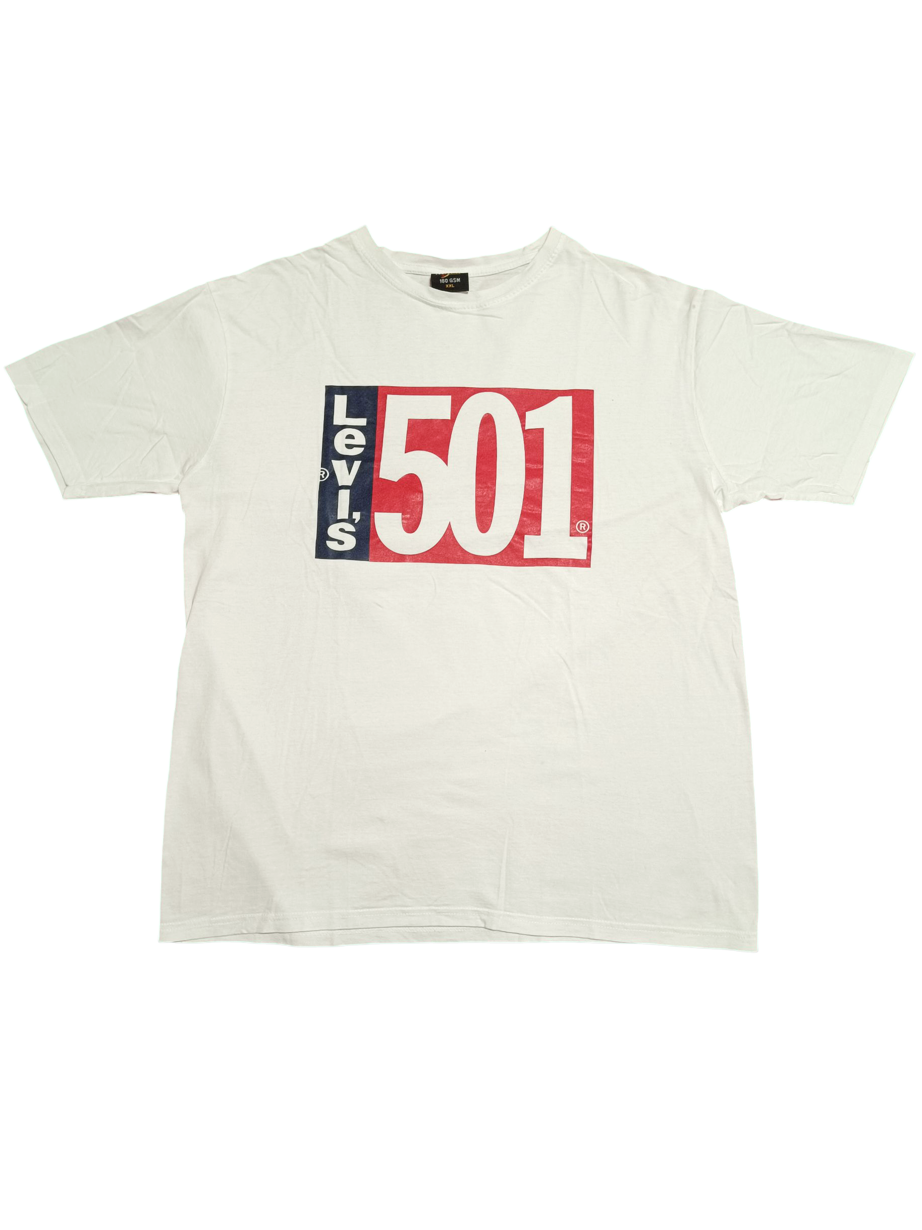Camiseta blanca 100% algodón — estilo retro con estampado numérico