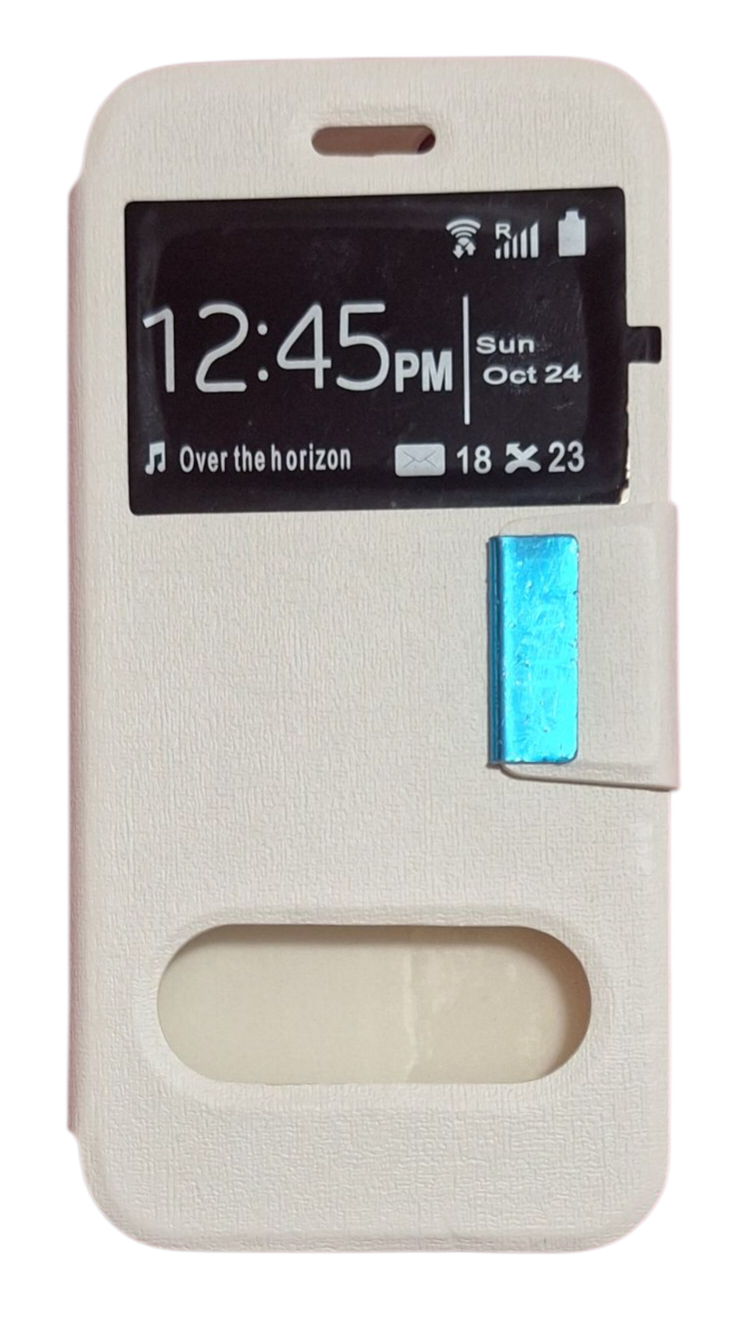 Funda flip cover con ventana blanca para iPhone 6