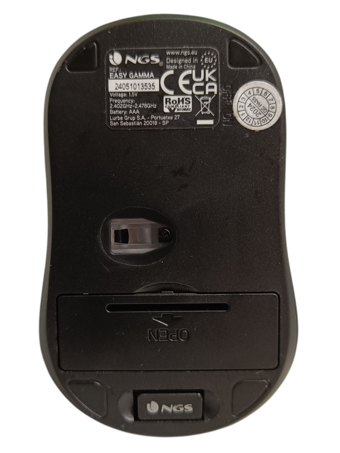 NGS Easy Gamma — Ratón óptico inalámbrico 1200 DPI (USB).