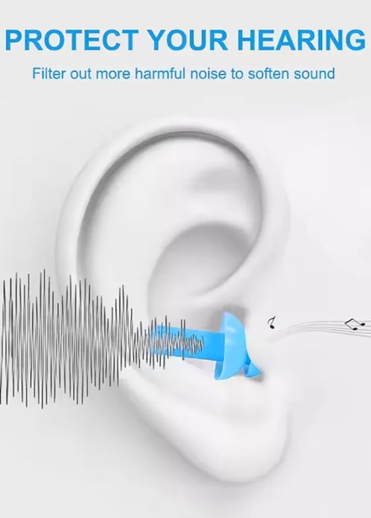 Tapones de Oídos Silicona 6 Pares Impermeables Antiruido Natación Dormir Reutilizables