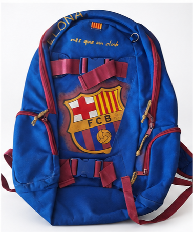 Mochila Deportiva Oficial F.C. Barcelona "Més que un club" Azul 40×51 cm con Cremalleras