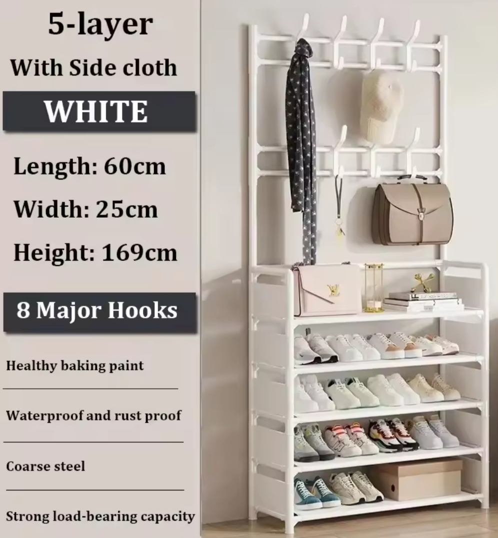 Zapatero 5 Niveles con Ganchos – Blanco