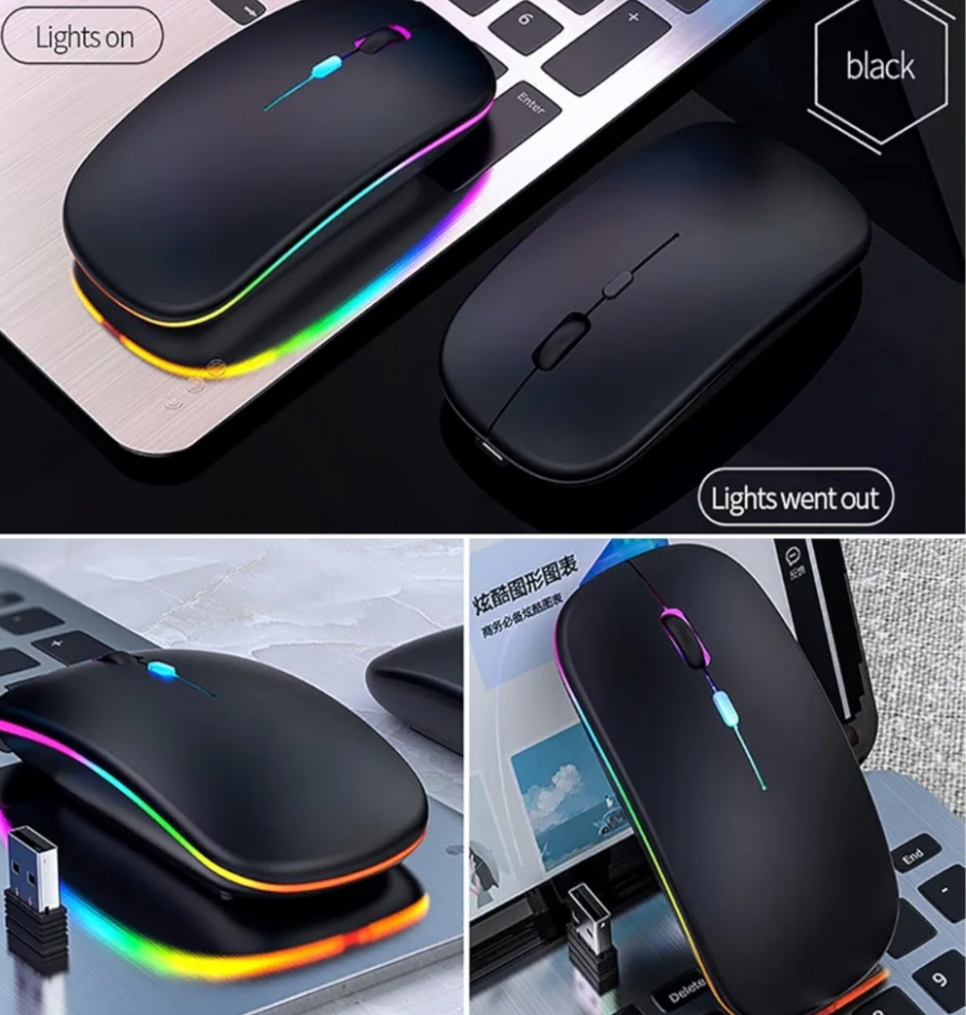 Ratón inalámbrico dual-mode – recargable, silencioso y ergonómico