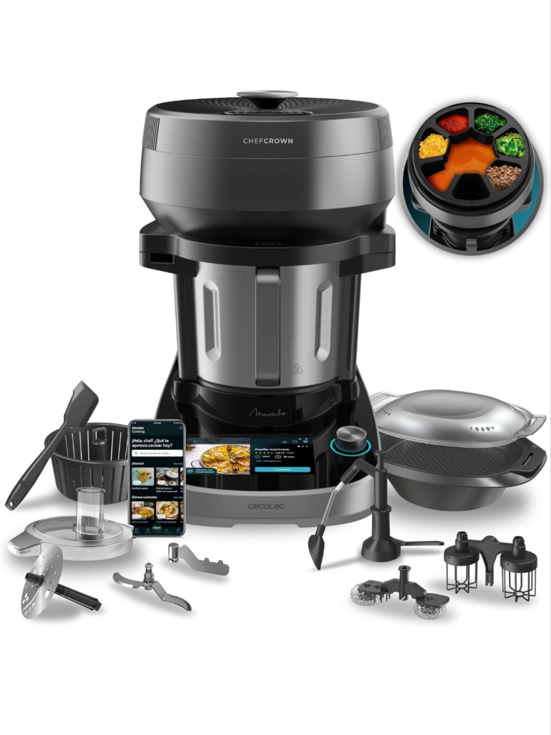 Mambo CooKing Unique Robot de Cocina Multifunción 2200W ChefCrown 4,5L Como Nuevo