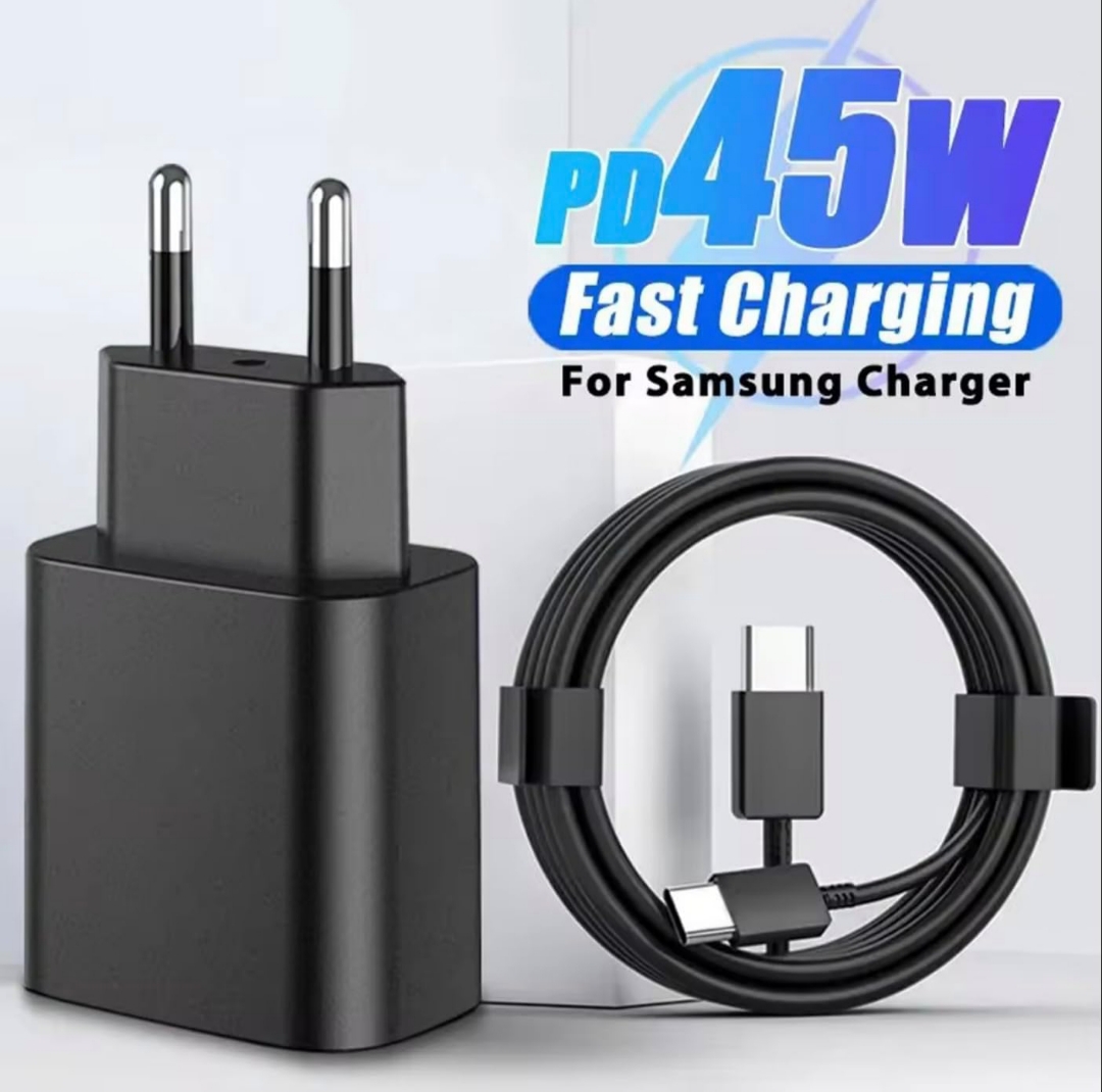 Cable USB-C 1 m + Cargador PD 45 W – Ultra Eficiencia