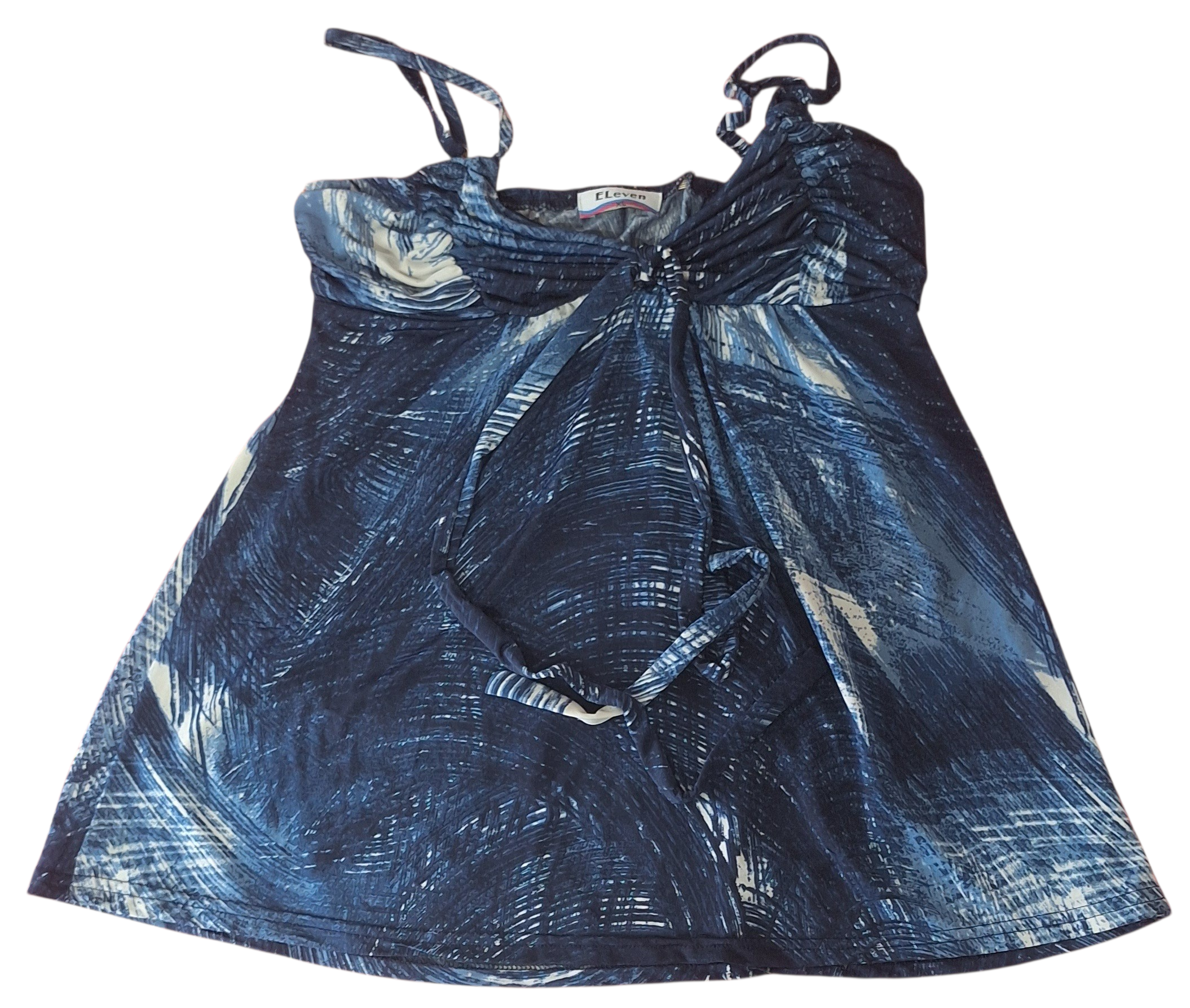 Top / Blusa Eleven Azul Estampado Ajustable Talla XL