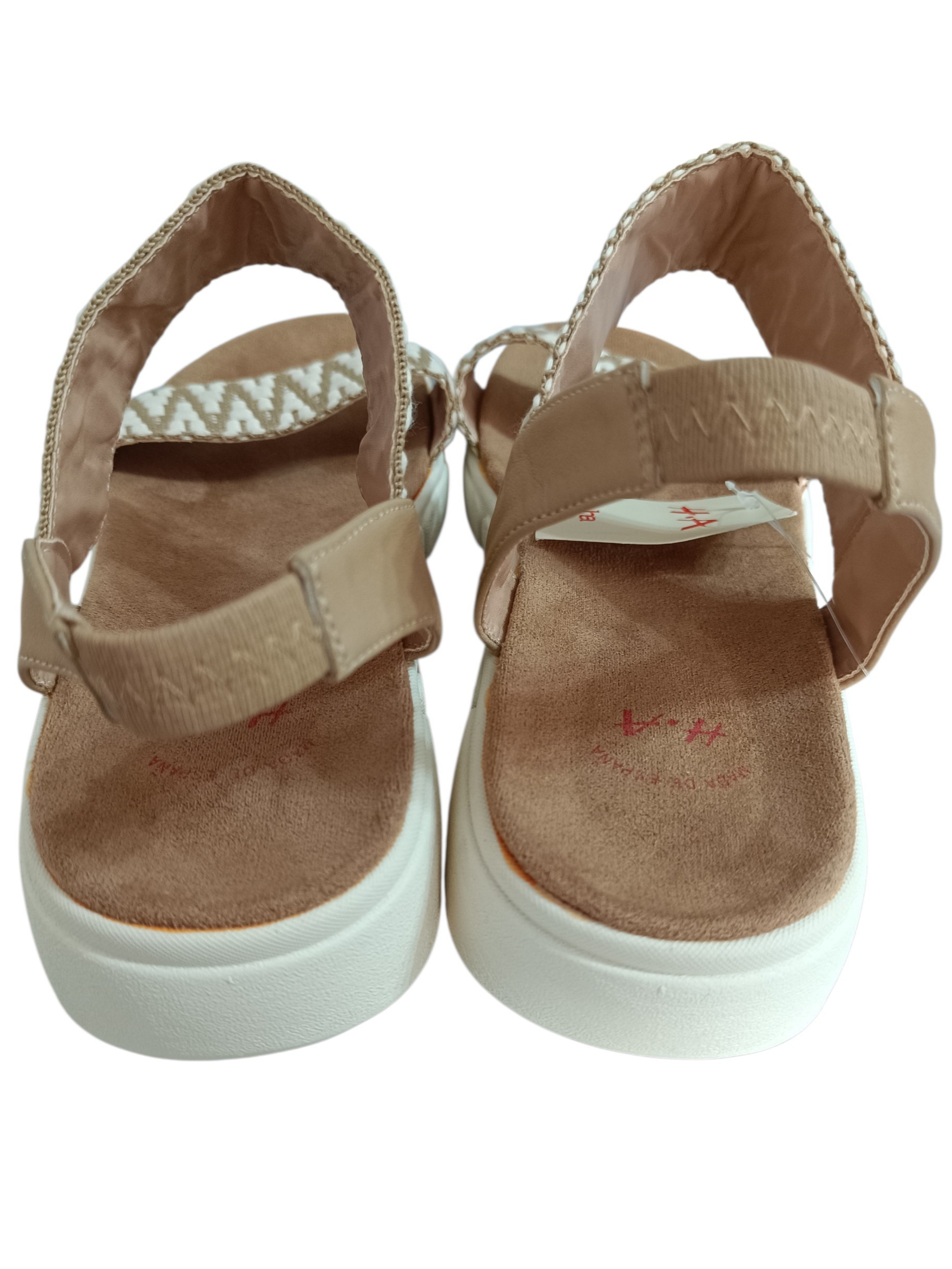 Sandalias Mujer Oro Ciervo Beige Talla 38 Fabricadas en España