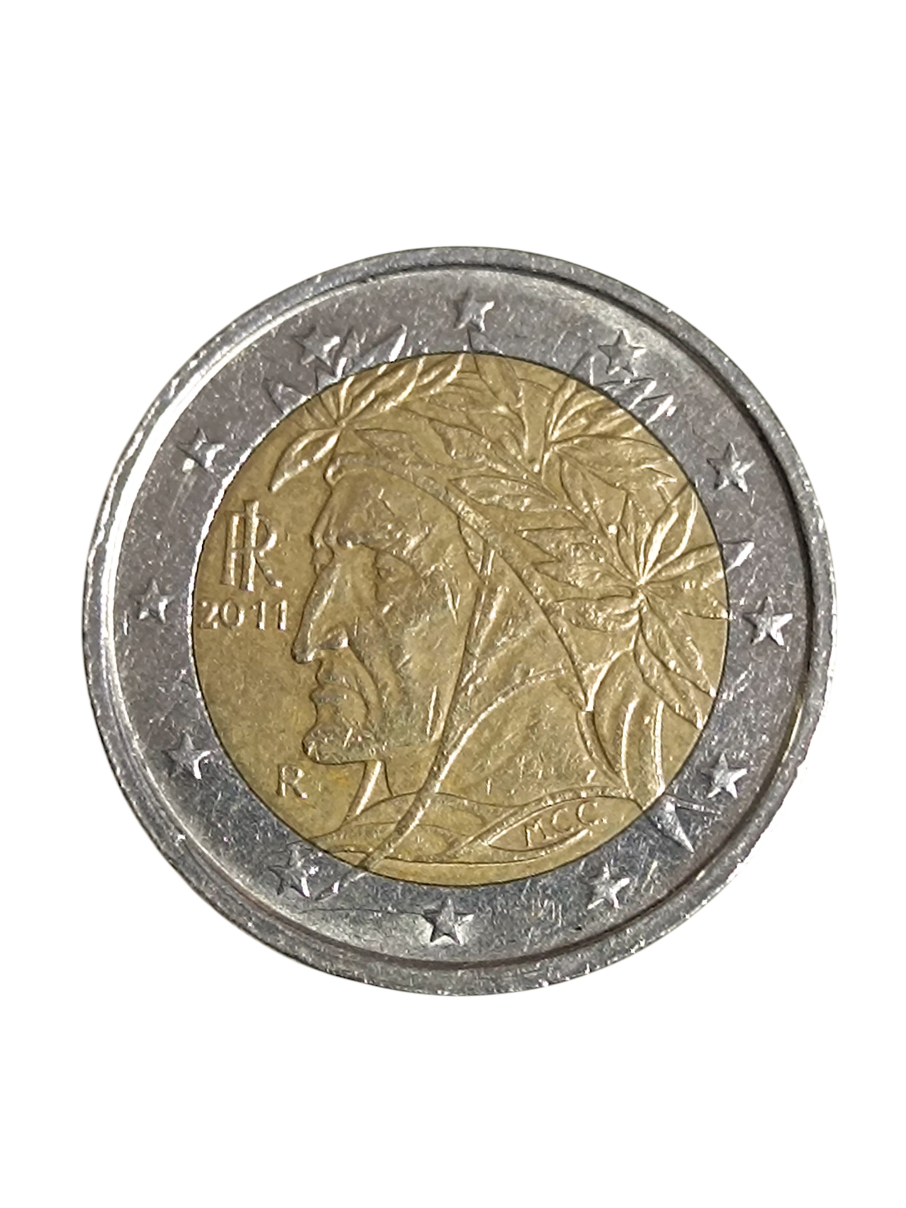 Moneda 2€ Italia 2011 Dante – Circulada impecable