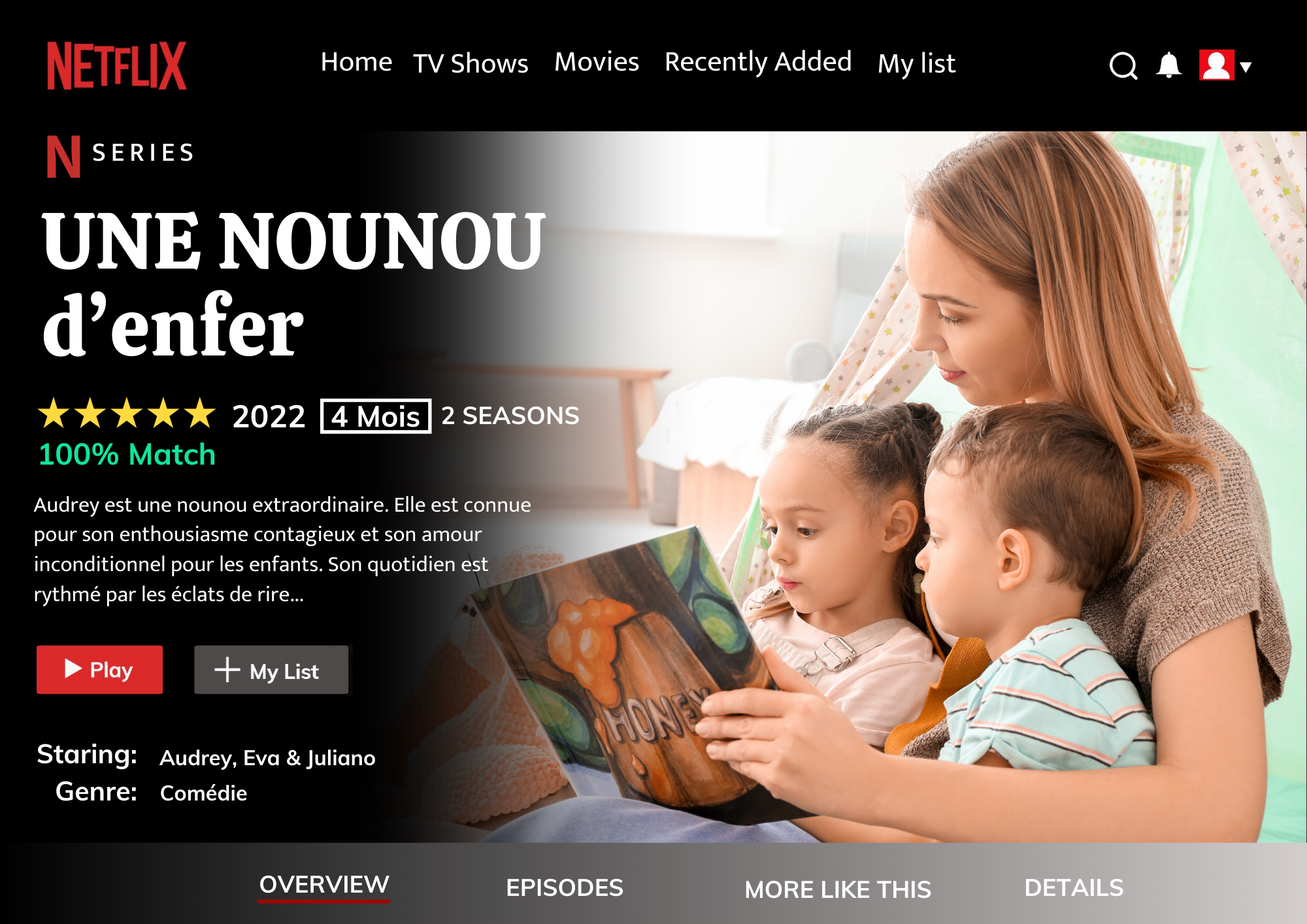 Affiches personnalisables nounous avec photo inspiration netflix, poster personnalisé film, Affiche de film personnalisée, Cadeau pour nounou, affiche de film