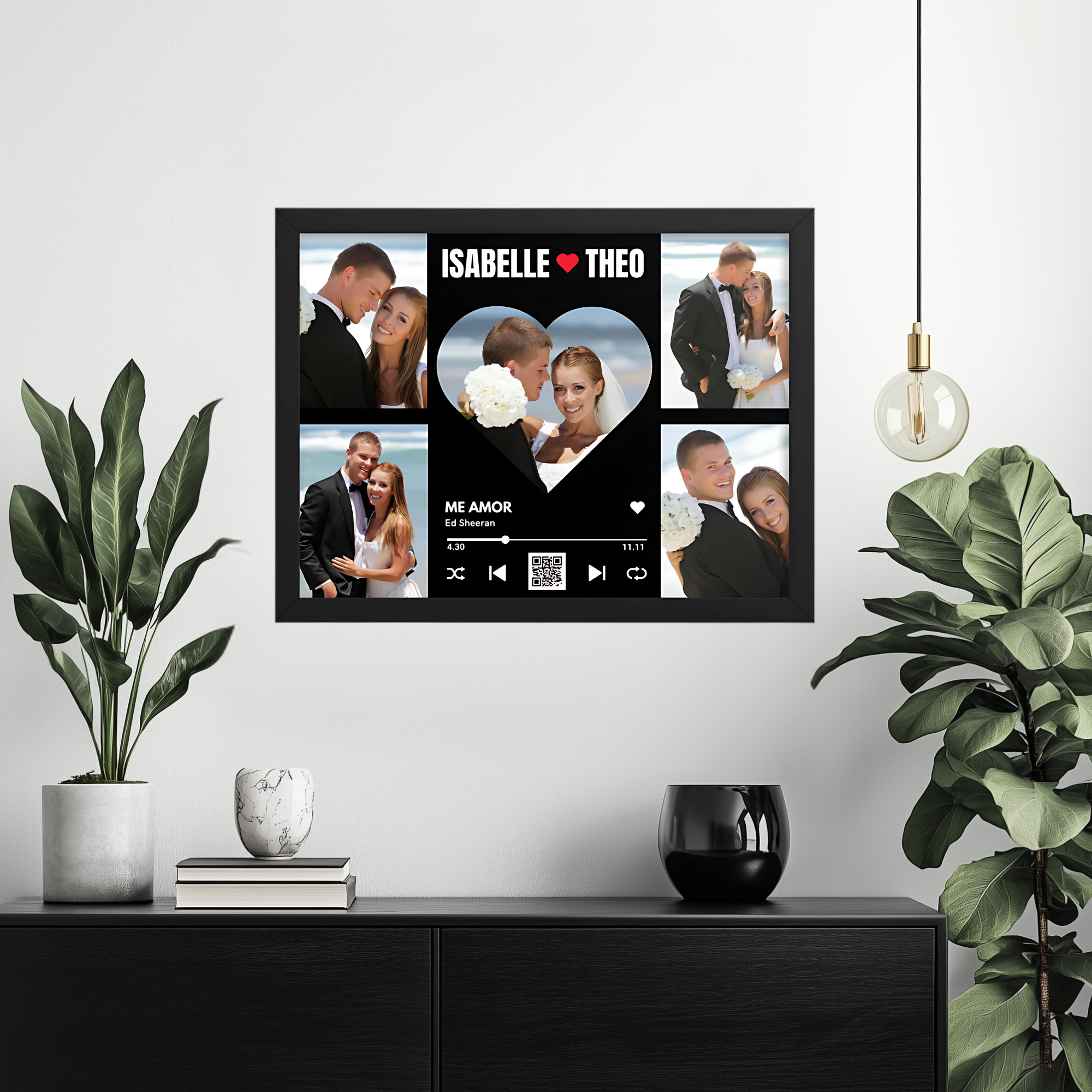 Affiches personnalisables couples avec photo "L'union des coeurs" Cadeau pour lui ou elle