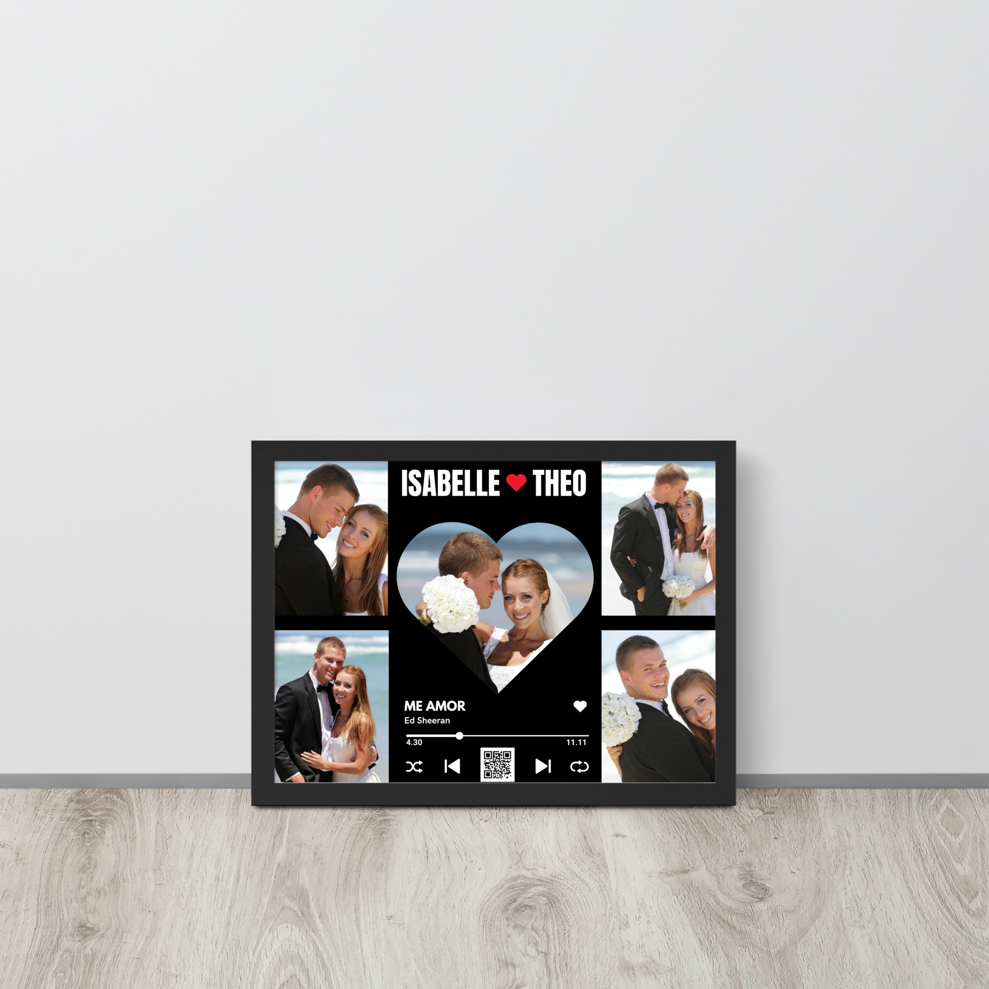 Affiches personnalisables couples avec photo "L'union des coeurs" Cadeau pour lui ou elle