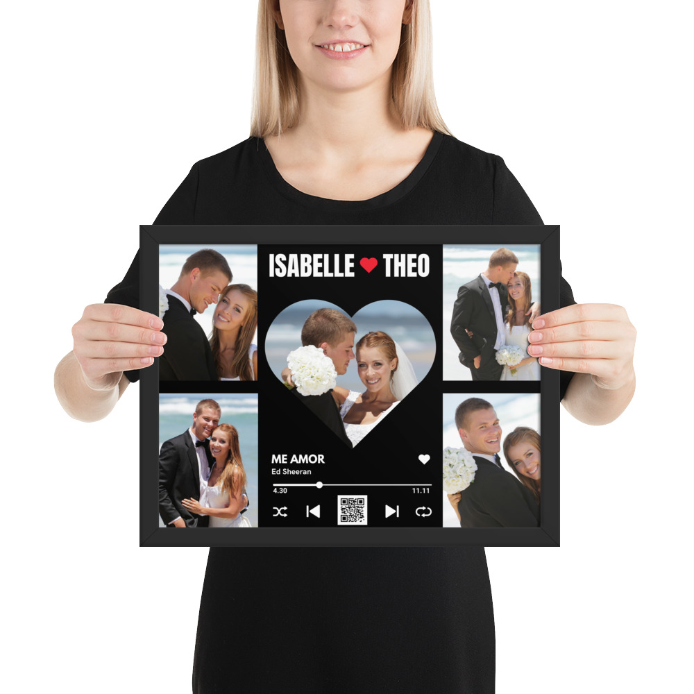 Affiches personnalisables couples avec photo "L'union des coeurs" Cadeau pour lui ou elle