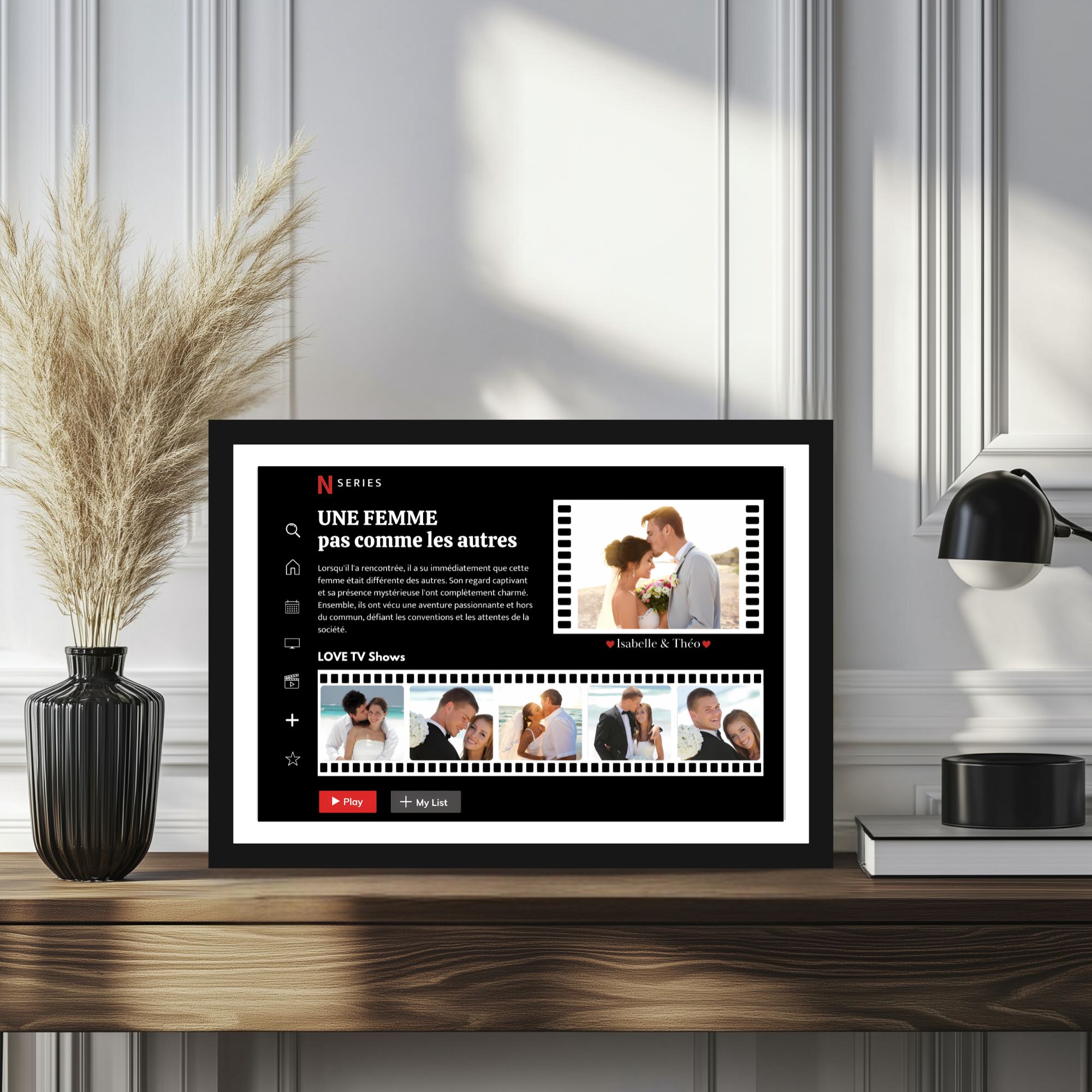 Affiches personnalisables couples avec photo inspiration netflix, poster personnalisé film, Affiche de film personnalisée, Cadeau pour Elle ou lui, affiche de film