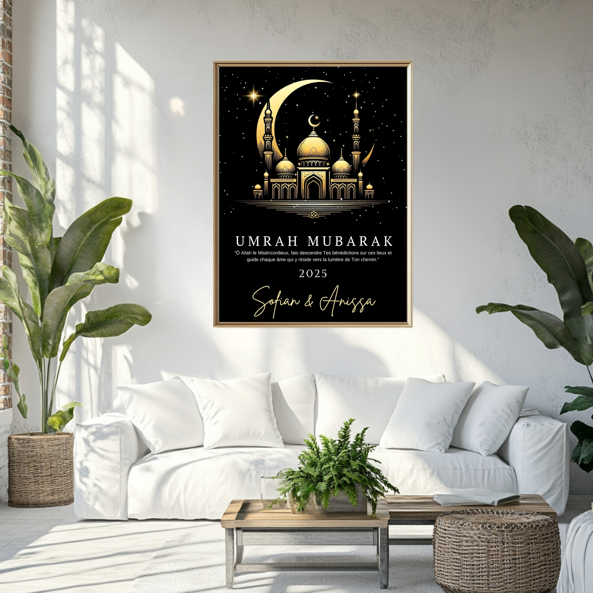 Affiche personnalisable Umrah Mubarak, Cadeau pour lui pour elle, Affiche Kaaba