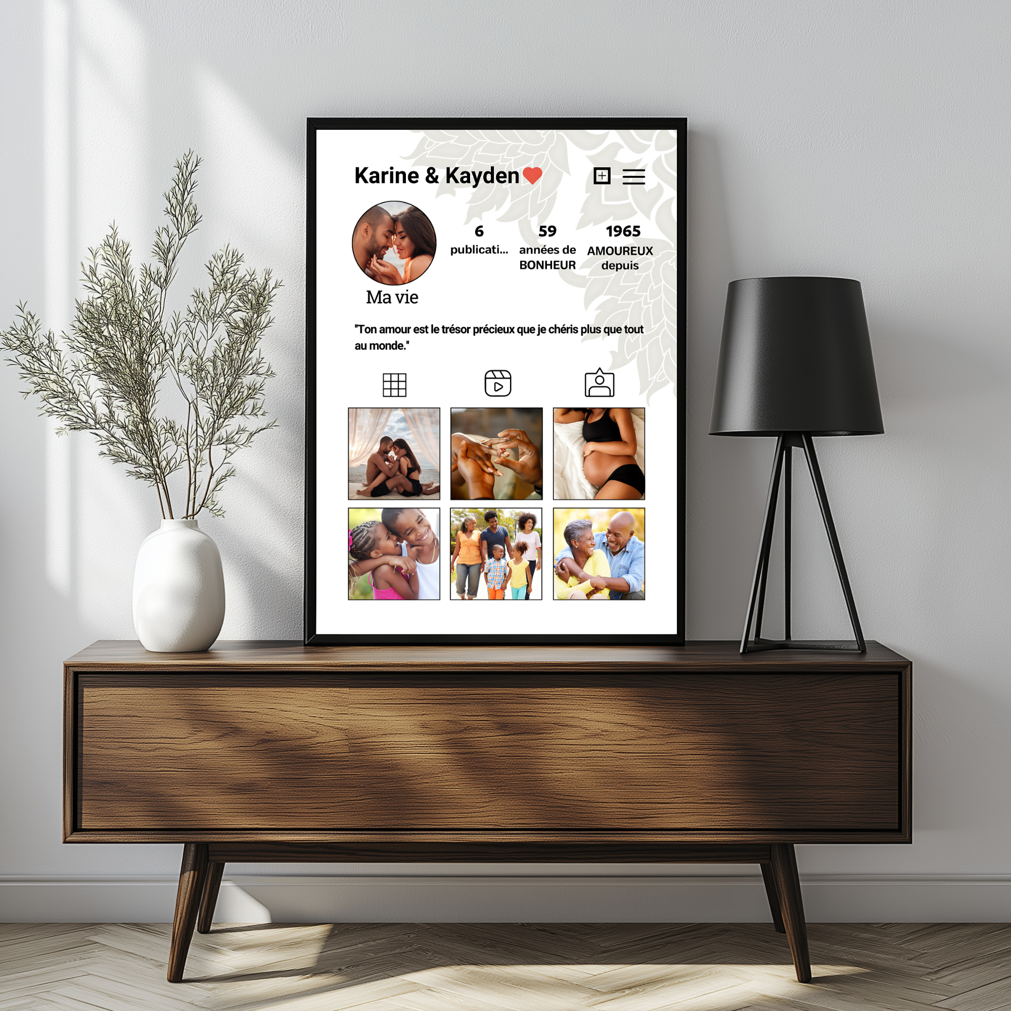Portrait photo personnalisé couple et famille inspiration feed instagram