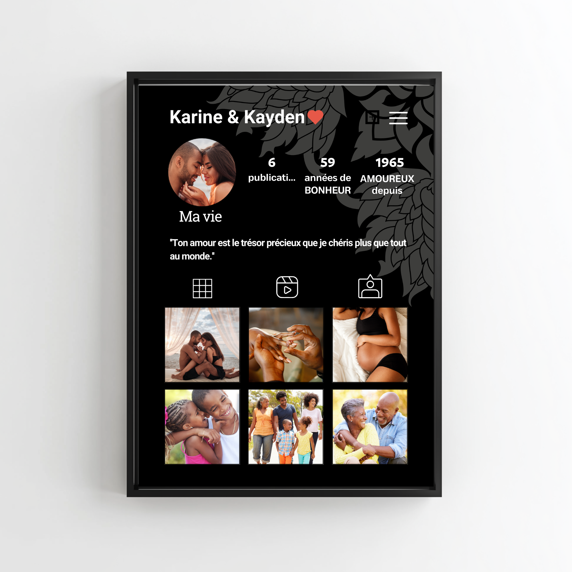 Portrait photo personnalisé couple et famille inspiration feed instagram