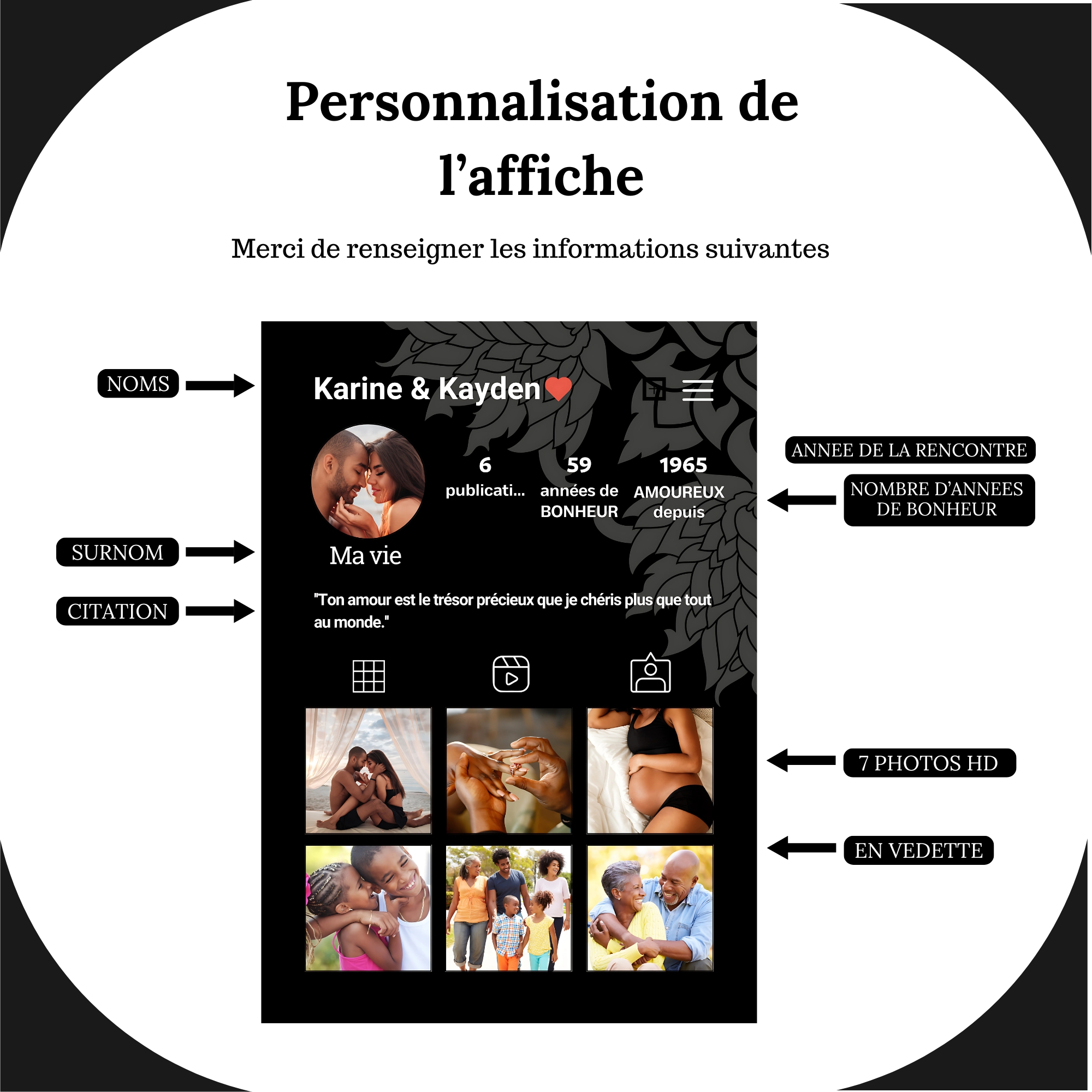 Portrait photo personnalisé couple et famille inspiration feed instagram