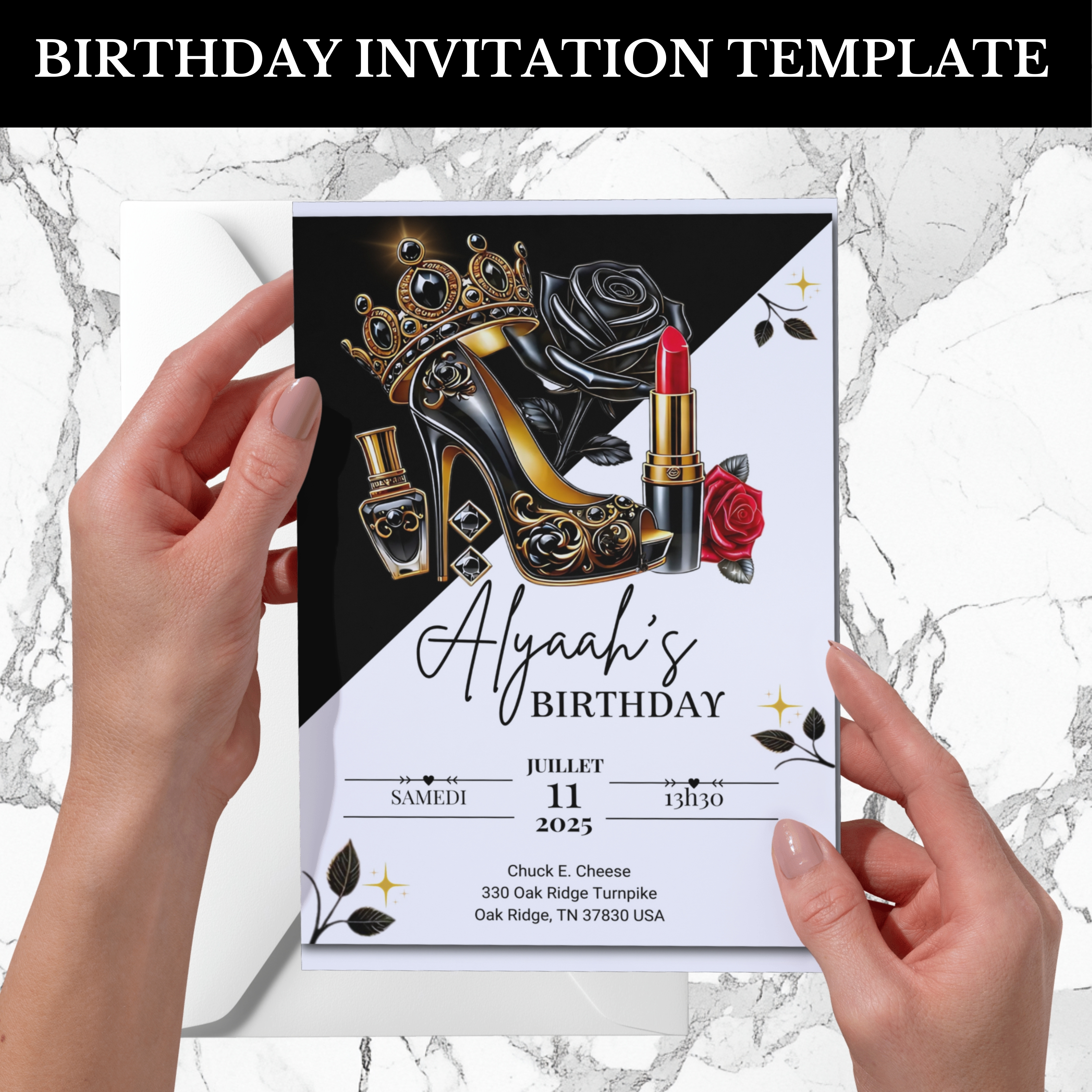 Invitation anniversaire femme talon aiguille 35 ans- invitation anniversaire numérique- cholo happy birthday-  cholo birthday