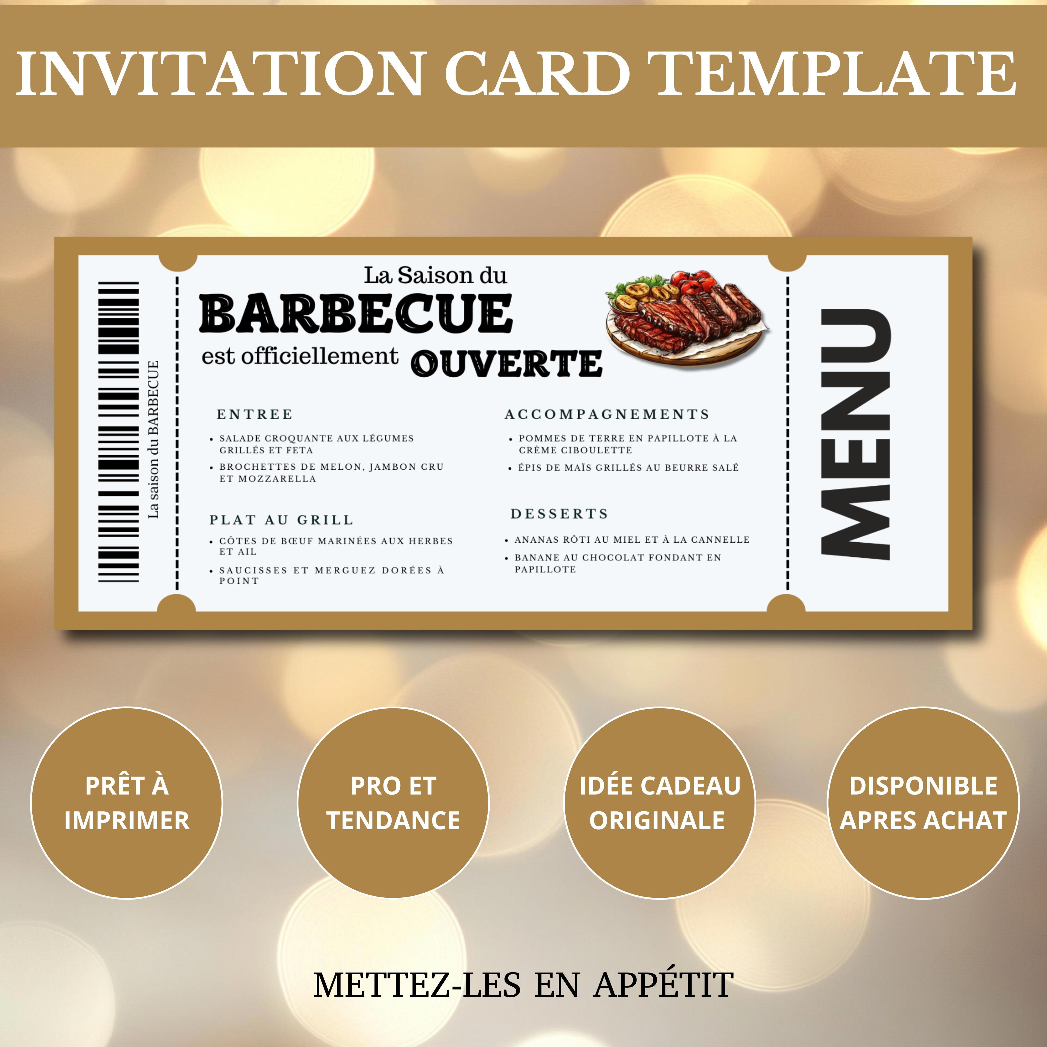 BBQ invitation party, Invitation numérique barbecue et bières, modèle a modifié, Birthday invitation